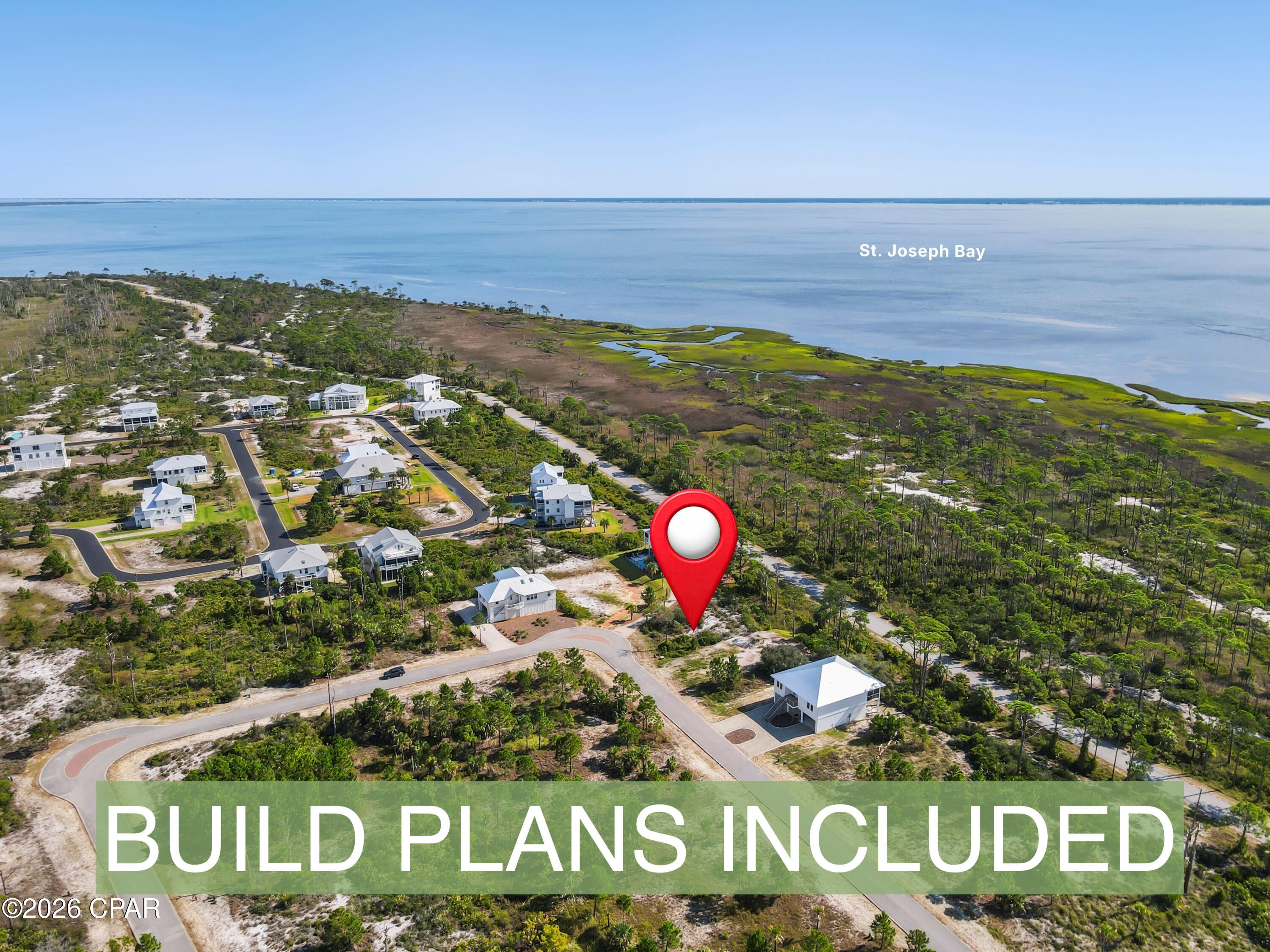 Welcome to Lot 17 Hemingway Circle, an elevated homesite tucked inside the gated Sunset Pointe at Secluded Dunes community on beautiful Cape San Blas. Offering approx. 0.25 acres, this unique property backs to natural vegetation and green space toward St. Joseph Bay, creating a peaceful setting for a future home immersed in the natural beauty of the Cape.

Even better, much of the planning has already been done! Custom build plans designed specifically for this homesite are available upon request, giving the next owner a valuable head start toward bringing their Cape San Blas vision to life without spending months beginning the design process from scratch.

Sunset Pointe at Secluded Dunes offers gated entry, street lighting, fiber optic internet, a community pool and a private boardwalk leading to the beach. With convenient access to both the Gulf and St. Joseph Bay, the community is also among the closest to the entrance of St. Joseph Peninsula State Park, putting miles of pristine coastline and some of the Cape's best boating, fishing, paddling and outdoor recreation just minutes away.

For those looking to claim their place on Cape San Blas, Lot 17 offers a rare combination of privacy, natural beauty, community amenities and a head start toward building the coastal home you've envisioned.