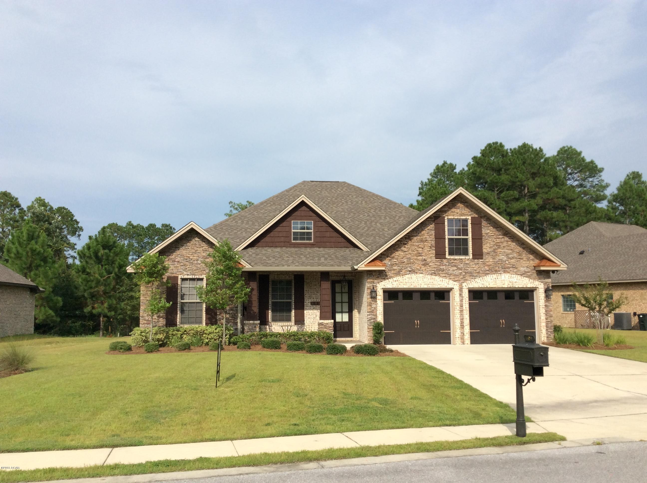 Stunning Custom Built Home in College Point. This home is high end and includes custom cabinets in the gourmet kitchen, granite counters, beautiful large tiles, crown molding, chair railing, deep baseboards and lots of decorative stone adding the perfect touch of style and comfort to your Kitchen and Family area. Interior features hardwood flooring from the foyer, Great room, down the hall and into the Master Bedroom. Beautiful formal dining room, Eat-in kitchen, Fireplace, Built-in entertainment center. The Master Suite features a double vanity, separate garden tub and shower, and large walk-in closet. Spacious and luxurious describes this home. Property is located on a pond that will be fun to see what you can catch! Backyard is fenced.  Bay front Isaac Byrd Park is just a short distance from this property.