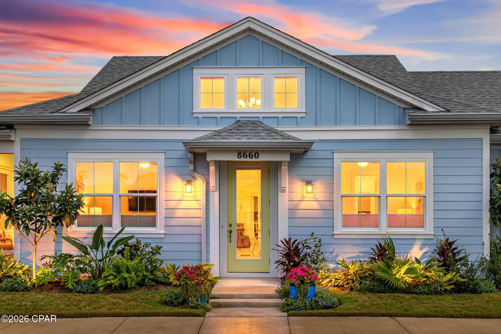 Welcome to your own slice of paradise in Latitude Margaritaville Watersound! This highly sought-after Aloha cottage floor plan is ideally situated in one of the community's most desirable, close-in phases, just moments from Town Square and the heart of the action. Primarily enjoyed as a vacation home and meticulously maintained, this 2BR plus den home shows like new and is truly move-in ready.

Inside, thoughtful upgrades and designer finishes create a bright, coastal-inspired retreat. The beautifully appointed kitchen features white cabinetry, quartz countertops, a full-height quartz backsplash, and an upgraded electric convection range. Laminate flooring flows seamlessly throughout the main living areas, kitchen, and bedrooms, while the bathrooms and laundry room feature easy-care tile flooring. Recessed LED lighting enhances the kitchen, living room, porch, hallway, and both bedrooms, while designer light fixtures and ceiling fans add style throughout. All major appliances convey with the home.

The spacious primary suite provides a relaxing private retreat, complete with a custom closet system for exceptional organization. The ensuite bath features white cabinetry with stacked drawers, quartz countertops, and an impressive walk-in shower finished with floor-to-ceiling tile.

Additional upgrades and features include extensive additional landscaping and full gutter system, a screened porch with polyaspartic floor coating, glass front door with shade, custom window shades, polyaspartic-coated garage floor, designer lighting and ceiling fans. Every detail has been thoughtfully selected to provide comfort, style, and effortless Florida living.

Whether you're looking for a full-time residence, vacation getaway, or investment property, this exceptional cottage offers the perfect opportunity to enjoy everything Latitude Margaritaville Watersound has to offer.

Life here is all about fun, friendship, and the freedom to enjoy every day like a vacation. This vibrant 55+ active adult resort-style community offers an unparalleled coastal lifestyle centered around its lively Town Square, where live entertainment fills the air daily and especially on Friday and Saturday evenings.

Residents enjoy an impressive array of amenities, including resort-style pools, a state-of-the-art fitness center, group exercise classes, yoga, spin, water aerobics, a lap pool and spa, along with miles of walking, biking, and golf cart trails. Sports enthusiasts can enjoy pickleball, tennis, and bocce, while adventure seekers can launch a kayak and explore the waterways.

The community also offers an incredible variety of social and creative spaces, including the Last Mango Theater, ceramics and woodworking studios, pet grooming facilities, and a dedicated dog park. Convenient trails and an underpass provide safe, easy access throughout the neighborhood and to the community's many amenities.

The low-maintenance lifestyle means more time for what matters most, with lawn care and exterior painting/roof replacement on a maintenance schedule included in the HOA dues. The home also benefits from a 2/10 structural warranty from the original buyer's closing date.

A future on-site shopping complex, currently under construction, is planned to include a Publix grocery store along with additional dining and shopping options, and a public marina is planned for the property. A new hospital is also currently under construction approximately five miles away. With easy access to the sugar-white beaches of the Emerald Coast, Panama City Beach, and the scenic communities of 30A, boating, beach days, dining, and exploring are all within easy reach.

Imagine starting your morning with a peaceful cup of coffee on the screened porch, spending the afternoon by the resort-style pool, enjoying a sunset golf cart ride, and ending the evening with live music and cocktails with friends and neighbors. At Latitude Margaritaville Watersound, every day really can feel
