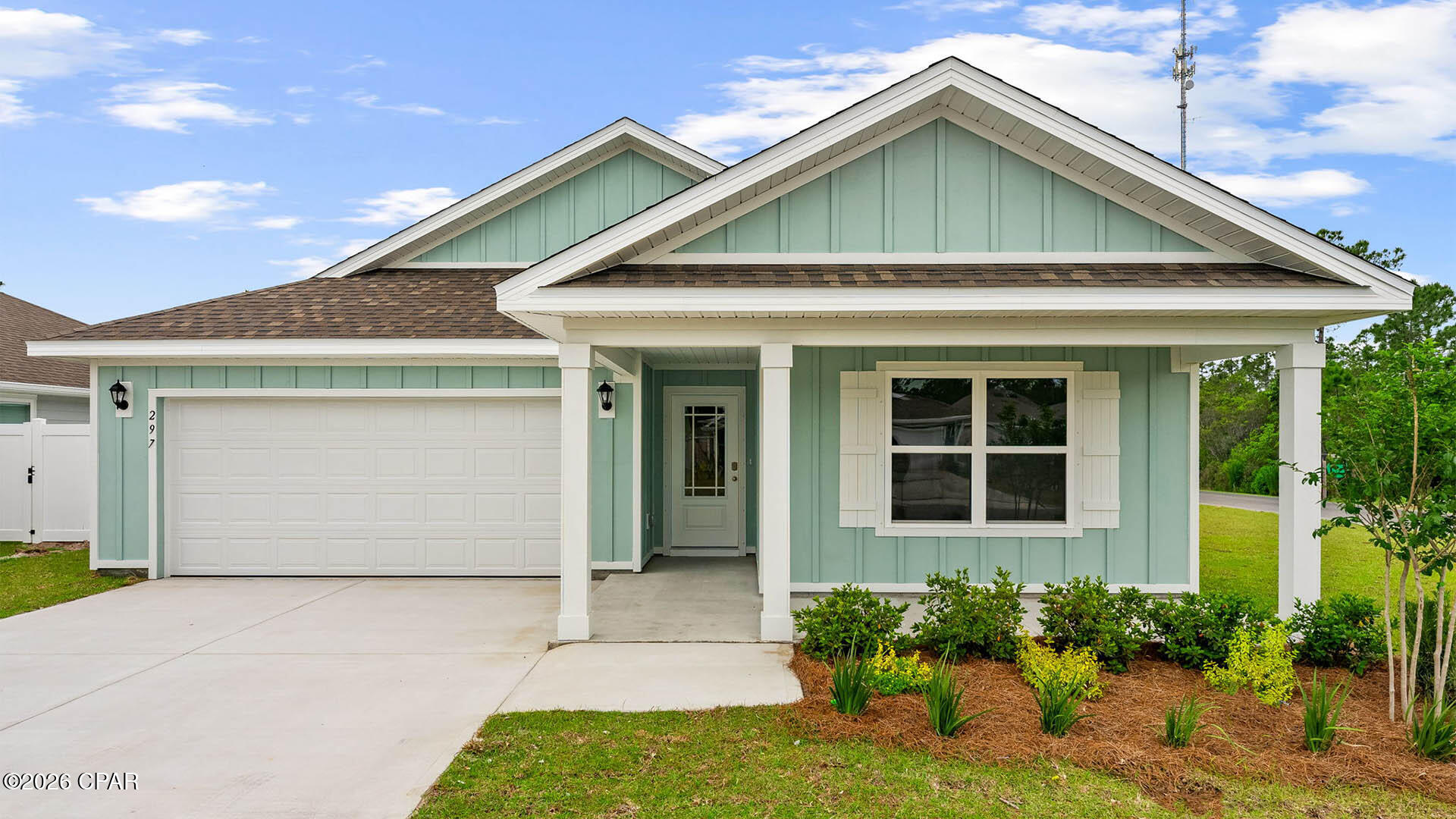 CORNER LOT!! Welcome to 297 Cades Court, a new home floor plan at Palmetto Bluff in Port St. Joe, Florida. This Lakeside floor plan features a double garage and a large open floor plan on a corner lot. The interior of this home has 5 bedrooms, 3 bathrooms and 2,043 square feet of spacious, comfortable living space. The interior features include 8' ceilings throughout, engineered vinyl plank flooring throughout, including the bedrooms. Beautiful granite countertops, white cabinetry and a spacious open living room and kitchen make this home perfect for having guests over. The kitchen has a center island that is ideal for serving kids or guests, a nice size pantry and the stainless-steel appliances include smooth top range, microwave, and dishwasher. Located right next to the dining area, this makes serving meals with ease.
The primary bedroom has a spacious bathroom and features a double vanity with granite countertops. A walk-in closet with ventilated shelving is also located in the bathroom, giving you more room in the primary bedroom. The guest bathrooms feature a single vanity with granite countertops and a shower and tub combo. 
 The exterior of the Lakeside floor plan will feature Hardi Board on all sides as well as gutters, an irrigation system, dimensional shingles with a 30-year warranty, and more. The covered front porch is the perfect size for sitting and enjoying the beautiful sunrises and sunsets of Port St. Joe.
Palmetto Bluff is located right behind Port St. Joe Highschool, so it is just on the outskirts of town. As you drive in, you will notice the beautiful floorplans we feature, including the Cali, Lakeside, and Freeport. Palmetto Bluff also has its own Pickleball Court, a sport growing in popularity across all ages!