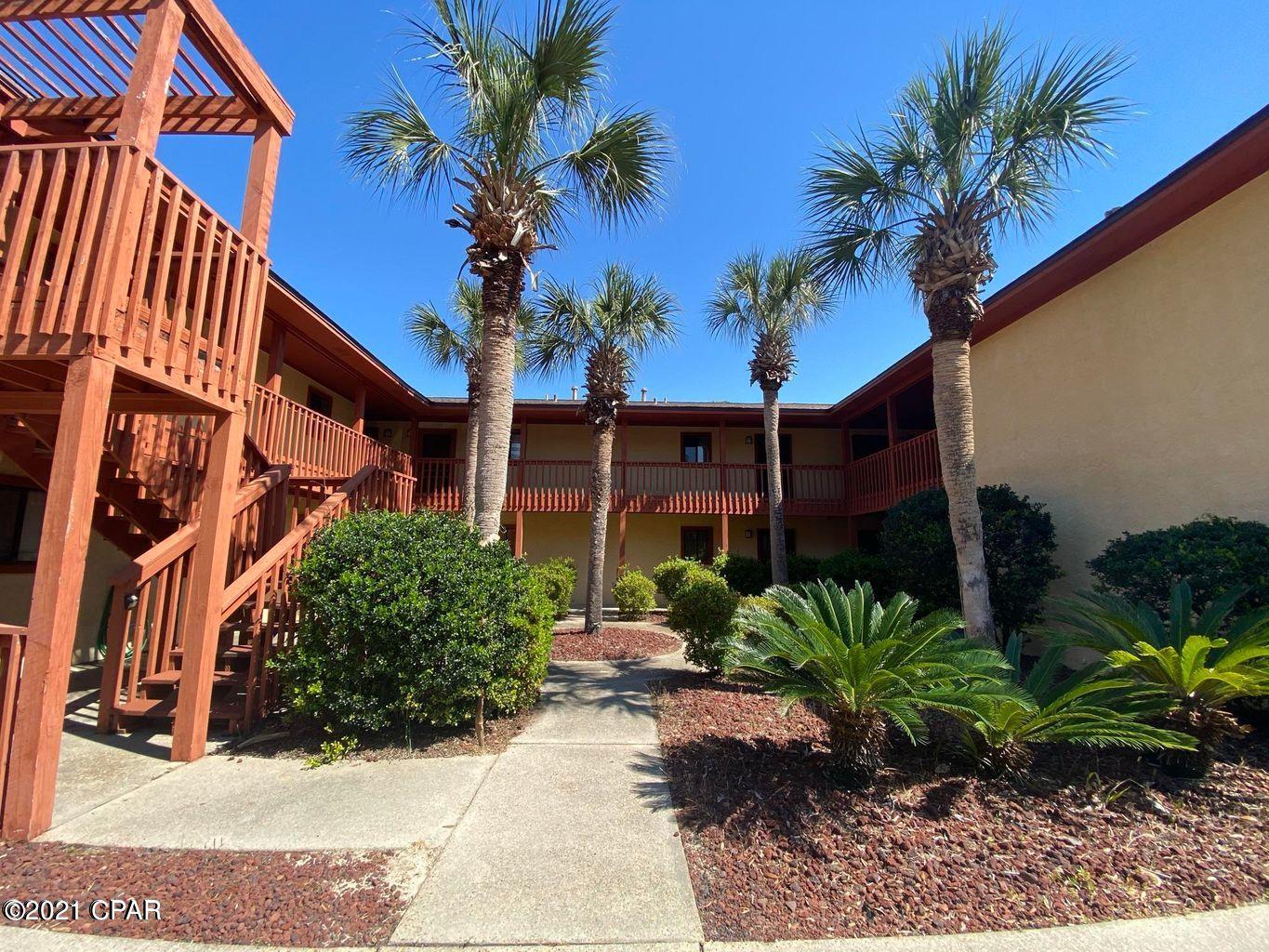 Pirates Cove on the quiet west end of Panama City Beach, across the street from  Carillon Beach. Direct access to Lake Powell via boat ramp on-site, as well as a dock for owner's use. Two large areas for pets or picnics. Short-term rentals allowed. This efficiency unit offers a good location for a  2nd home, permanent residenc,e or a terrific investment property with low HOA!  Close to beach access,  grocery stores, pharmacies and restaurants. Less than 30 minutes to Sandestin/Destin.