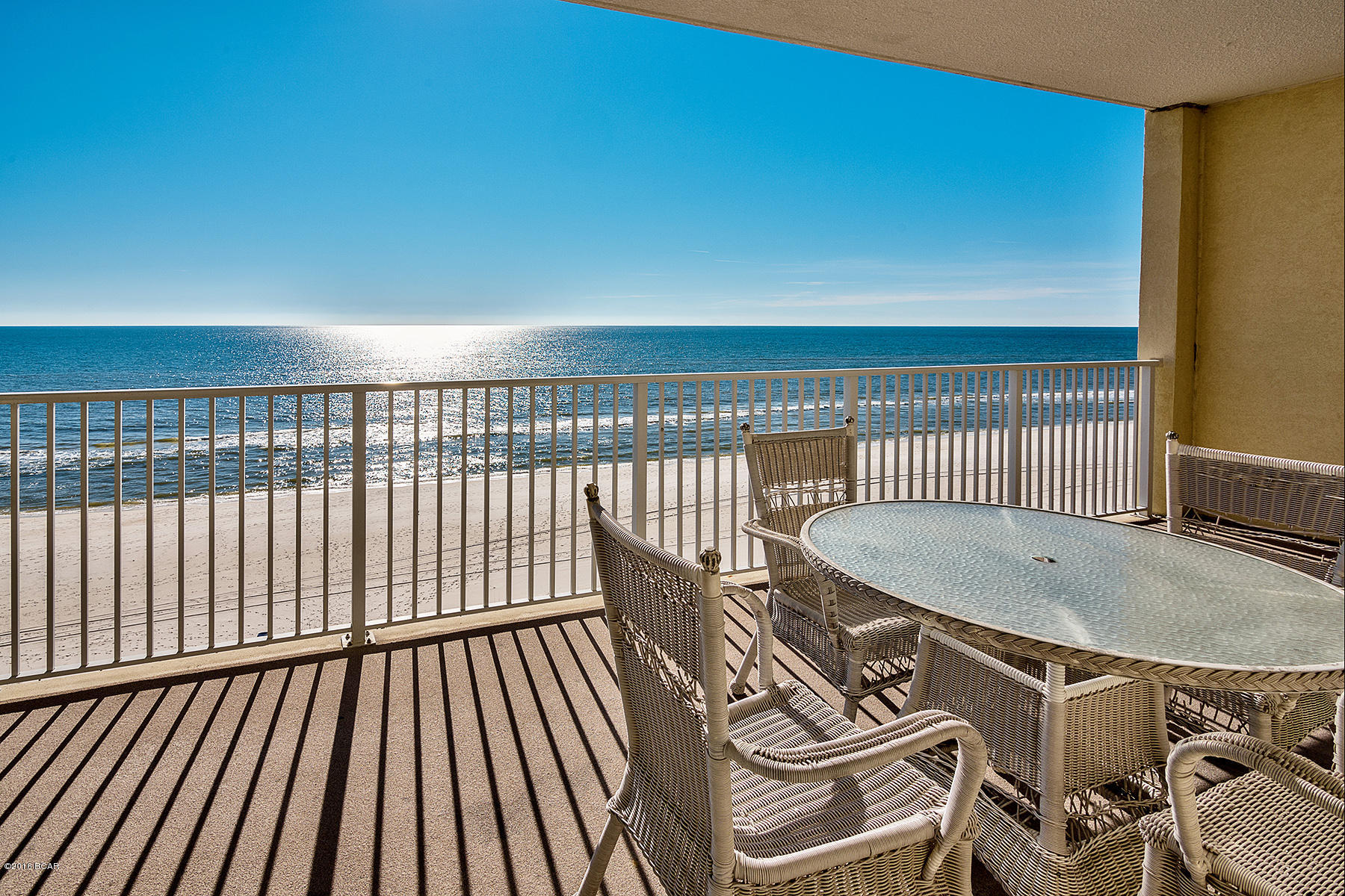 OWNER FINANCING!!! This two bedroom, two bathroom condo is a great opportunity for a vacation rental investment or someone preferring a lower floor in a high-rise condominium.  This property boasts a very large 10x28 balcony that features access from the living area and also from the master bedroom.  The gulf front master bedroom also has an en suite bath with a double vanity and shower/tub combo.  The open kitchen has granite countertops and breakfast bar with all electric appliances. The second bedroom has twin beds in its current layout and also has access to the second bathroom. Ocean Reef is located on the desirable west end of Panama City Beach with convenient access to shopping, restaurants, theme parks, and much more.