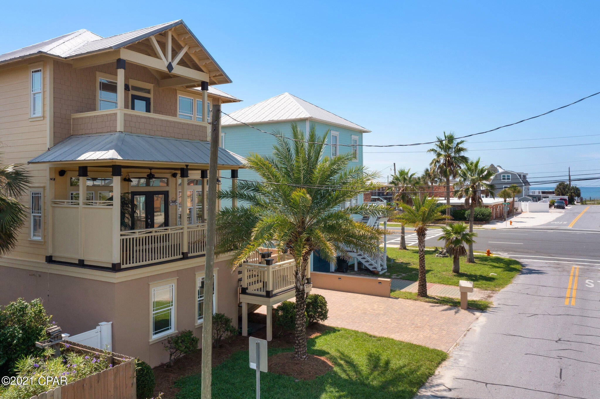 CURRENTLY UNDER CONTRACT, SELLER ACCEPTING BACKUP OFFERS Beautiful must see Panama City Beach home! 4 bedrooms, (or 3 bedroom with bonus room), 3 full baths, heated salt water spa pool with sun shelf, balconies with gulf views, great parking, fully furnished and ready for you!  This gorgeous turnkey home perfect for a vacation home, second home or move to the beach!  Features include new paint inside and out, 2 new AC units, all new appliances, new filter and pumps for the pool, new carpet, and recently refinished hardwood floors. This is the perfect property at the beach, steps to beach access straight down the street to enjoy your toes in the sand and near the boat ramp for water activities.