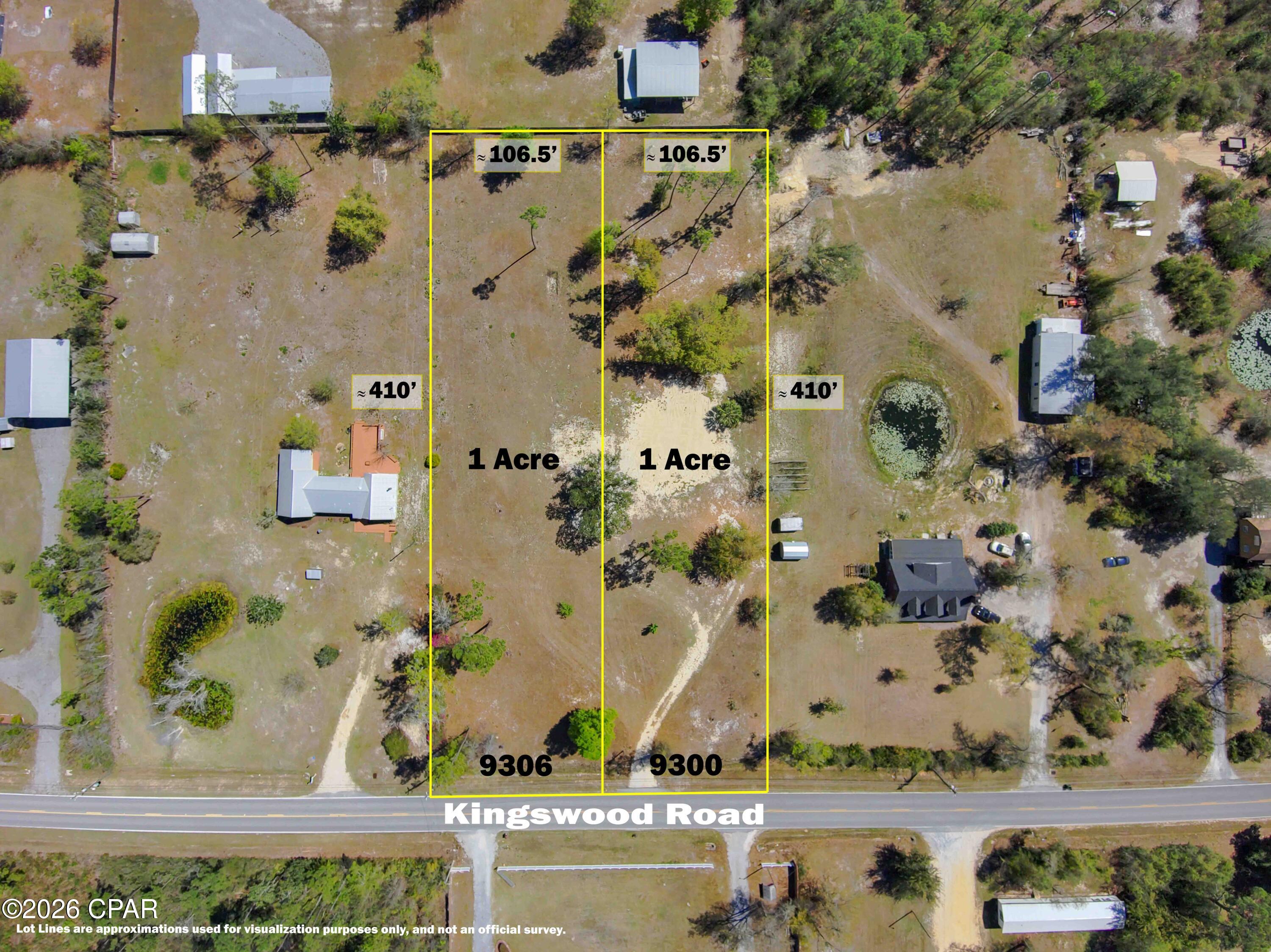 FLOOD ZONE X! ZONED R-2! OPPORTUNITY TO BE SPLIT INTO 2! Rare chance to own a full 1 ACRE high and dry homesite on Kingswood Road in the rapidly growing Southport area of Bay County. This selectively cleared parcel offers a clean slate for your future build with no HOA and plenty of space to design and develop to fit your needs, subject to applicable Bay County requirements. Located near Edwards Rd with easy access to ECP Airport.

With approximately 106.5 feet of road frontage and roughly 410 feet in depth, this lot provides a full acre of usable land while still maintaining a natural setting. Whether you are planning a primary residence, second home, or investment property, the layout and size offer excellent flexibility for a variety of potential uses. This property may also offer the potential for a future split into two half acre parcels. Buyer to verify all allowable uses, zoning, density, permitting, and subdivision requirements with Bay County.

Located in a quiet, established area while still being centrally positioned, this property is approximately 20 to 30 minutes from Panama City, Lynn Haven, and the beaches. You are also just minutes from Deer Point Lake, multiple public boat launches, and the new Southport Sports Complex, making this an ideal location for both convenience and lifestyle.

Opportunities like this are becoming increasingly limited, especially full acre parcels in this area offering this combination of usable land, location, and flexibility. If you have been searching for land in a growing area of Bay County, this property is worth a look. New survey available to Buyer.