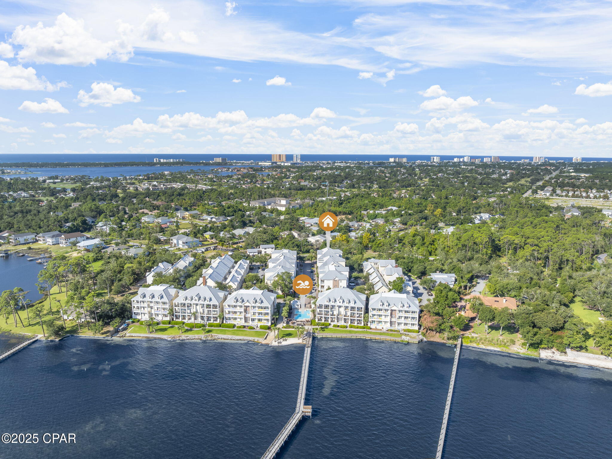 Step into this stunning 3-bedroom, 2.5-bath second-floor condo in Waterhaven--a private, gated, non-rental community set directly on the shores of St. Andrews Bay.
Inside, you'll find elegant details throughout: crown molding, transom windows, and soaring vaulted ceilings that create a bright, open feel. The living area flows seamlessly to a spacious balcony through French doors, offering a perfect setting for morning coffee or evening gatherings overlooking the heart of the community.
The home has been thoughtfully upgraded with remodeled bathrooms, including a luxurious master suite featuring a custom tile shower and soaking tub. In the kitchen, enjoy top-tier finishes with a Sub-Zero refrigerator and Viking appliances, elevating both style and function.
Waterhaven sets the standard for luxury amenities:
Resort-style pool and sun deck
Clubhouse with movie theater, meeting space, and full kitchen
Fitness center and outdoor kitchen for entertaining
One of the area's largest private piers, ideal for fishing, evening strolls, or watching unforgettable bayfront sunrises
With its high-end upgrades, unmatched amenities, and prime waterfront location, this condo isn't just a home--it's a lifestyle.