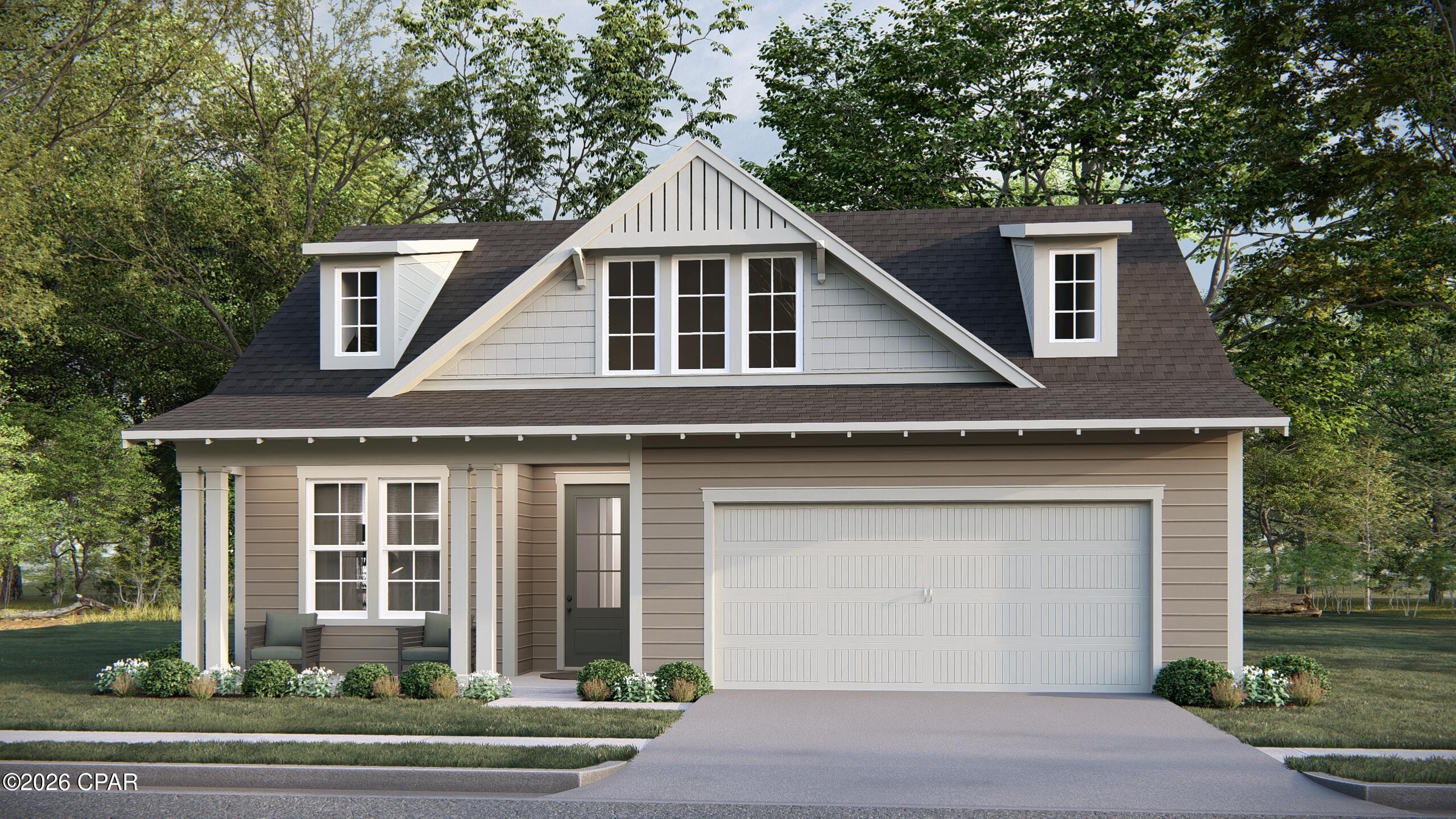 Receive $32,500 in builder incentives with preferred lender! The Tucker plan by Harris Doyle Homes in Breakfast Point East is situated on a conservation lot with 3 bedrooms plus an office. It offers plenty of comfortable indoor and outdoor living space with a large great room and kitchen extending out to a covered lanai. The primary suite features a large tile-to-ceiling shower and walk-in closet. Breakfast Point East is a walkable and golf-cart friendly community near the Gulf!