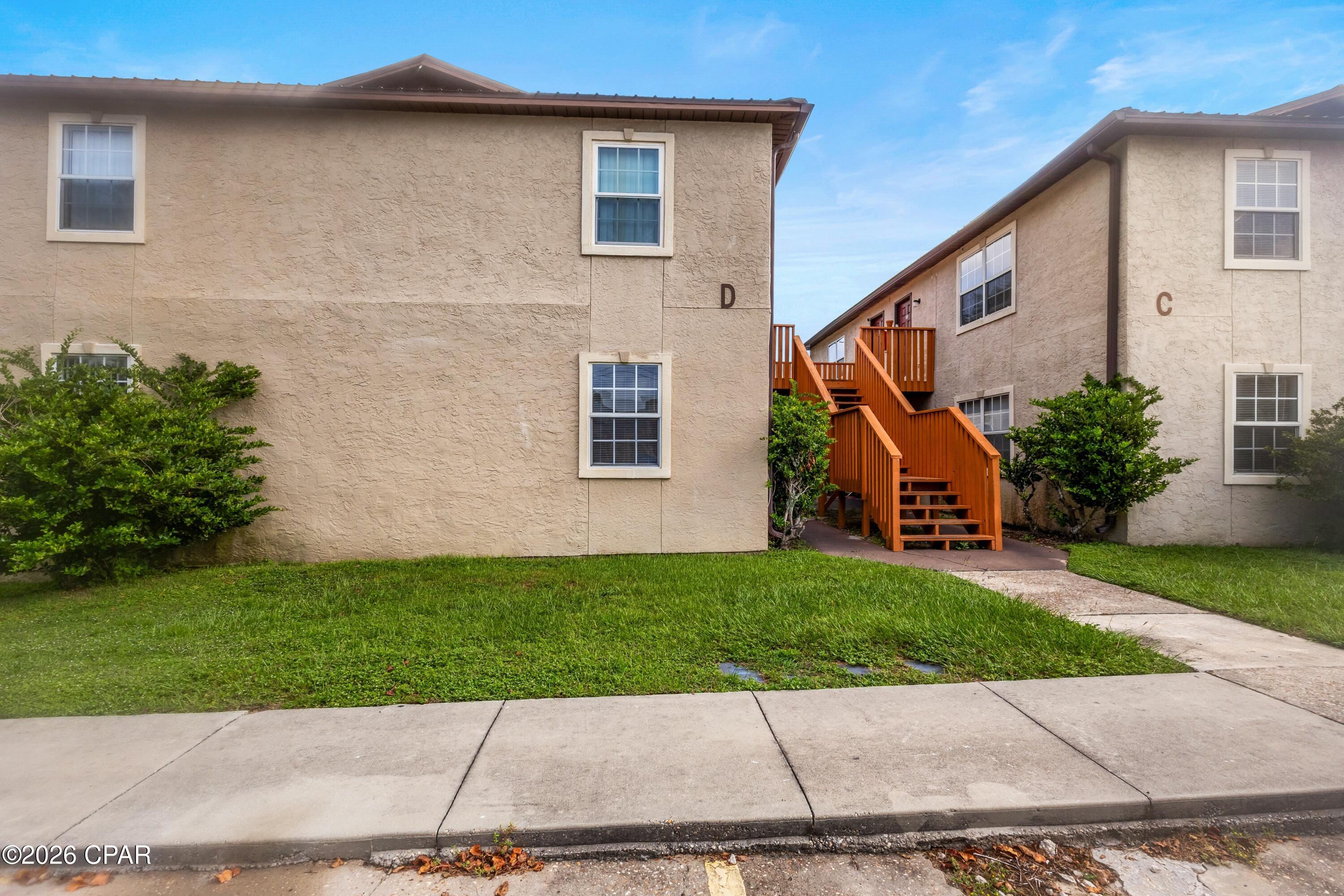 Investor opportunity! The Lenawee Apartments, located at 6318-6321 Lenawee St in Panama City, FL, offer a multifamily investment opportunity with 18 total units across five buildings. The property includes four quadplexes with 16 two-bedroom, one-bath units of approximately 750 square feet each, along with a duplex featuring two additional two-bedroom, one-bath units of approximately 832 square feet each.
All five buildings were constructed in 1985 and feature stucco exteriors. Recent improvements include 2019 roofs and 2020 water heaters, and the units are individually metered for water and electricity.
Conveniently located near retail, dining, major roadways, and Tyndall Air Force Base, the property offers strong potential for an investor looking to add a multifamily property to their portfolio.