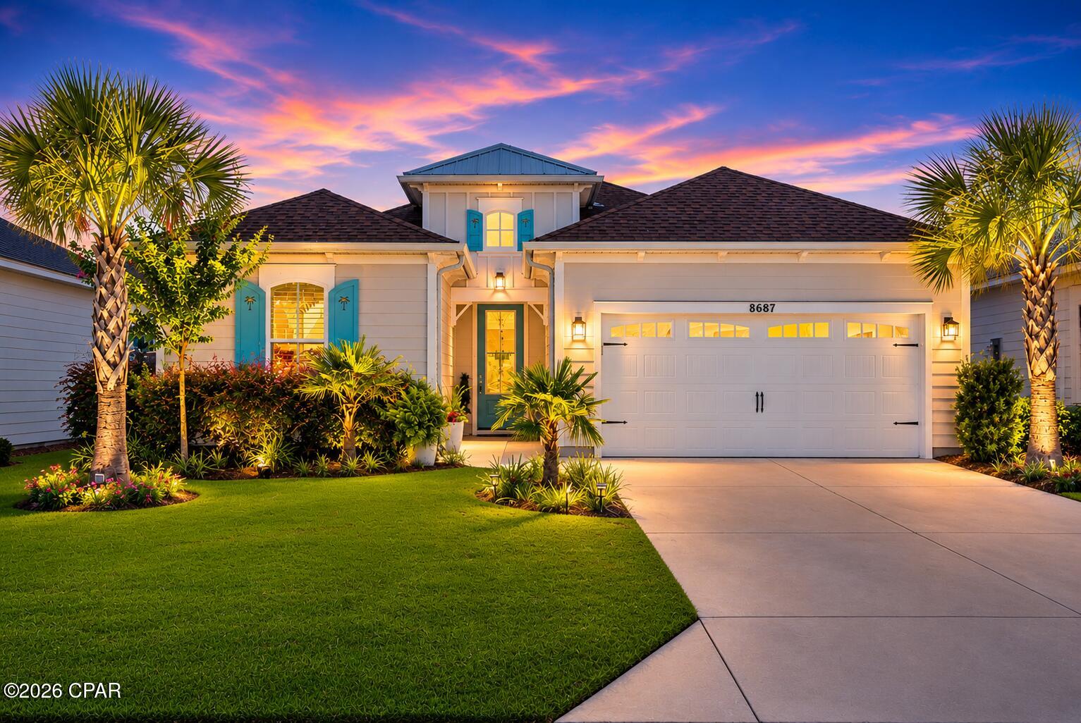 CURRENTLY UNDER CONTRACT, SELLER WILL CONSIDER BACKUP OFFERS. Welcome to one of the most elegant homes you will ever see in Latitude Margaritaville Watersound! Timeless design, exceptional craftsmanship, and luxury finishes combine to create a residence that will shock your senses and surpass any and all professionally designed homes currently available. Located just minutes from Panama City Beach, Scenic Highway 30A, and the Emerald Coast's world-famous beaches, this better-than-new Coconut floor plan has been professionally curated by an accomplished interior designer and showcases a level of quality rarely found in today's new construction.

From the moment you step through the elegant glass front door, you'll immediately notice the attention to detail. Extensive crown molding, custom designer lighting, decorative ceiling beams, premium hardwood flooring throughout, designer tile, and carefully selected finishes create an atmosphere that is both sophisticated and inviting.

The heart of the home is a stunning chef's kitchen designed for both everyday living and effortless entertaining. Custom soft-close cabinetry, luxurious quartz countertops, designer fixtures, an elegant tile backsplash, pull-out pantry shelving, dedicated pots-and-pans storage, and thoughtfully designed cabinetry provide the perfect blend of beauty and functionality.

The spacious great room offers an open, light-filled living area accented by decorative ceiling beams that add warmth and architectural character. Every space has been thoughtfully designed to flow seamlessly, creating an elegant yet comfortable home that lives beautifully.

The owner's retreat is a true sanctuary featuring rich hardwood flooring that continues into the oversized walk-in closet, creating the feel of a luxury boutique hotel suite. The spa-inspired primary bath offers upgraded cabinetry with double banks of drawers, luxury quartz countertops, premium fixtures, and designer finishes that transform everyday routines into moments of relaxation.

Even the details behind the walls have been considered. Additional electrical outlets have been added throughout the home for convenience, while attic pull-down stairs provide easy access to valuable storage. Premium ceiling fans, upgraded bathroom cabinetry, custom lighting, and countless designer enhancements ensure this home is every bit as functional as it is beautiful.

The screened lanai provides the perfect extension of your living space, ideal for morning coffee, afternoon reading, or entertaining friends while enjoying the peaceful surroundings and gentle coastal breezes.

Beyond your front door, Latitude Margaritaville Watersound offers an unmatched resort lifestyle featuring multiple restaurants and bars, a spectacular resort-style heated pool, indoor lap pool, state-of-the-art fitness center, pickleball and basketball courts, a full-size theater, Barkaritaville Dog Spa, woodworking studio, business center, countless clubs and social activities, and live entertainment nearly every day of the week. The rapidly expanding Watersound Town Center continues to add shopping, dining, banking, and future marina access, making this one of Northwest Florida's most exciting communities.

This is far more than a beautiful home it's a meticulously upgraded Designer's Paradise where every finish was intentionally selected, every detail thoughtfully considered, and every space created to elevate daily living.  Simply move in, relax, and enjoy the luxury all around. It's 5 O'clock somewhere so get that golf cart ready to enjoy the lifestyle you spent your whole life waiting for!