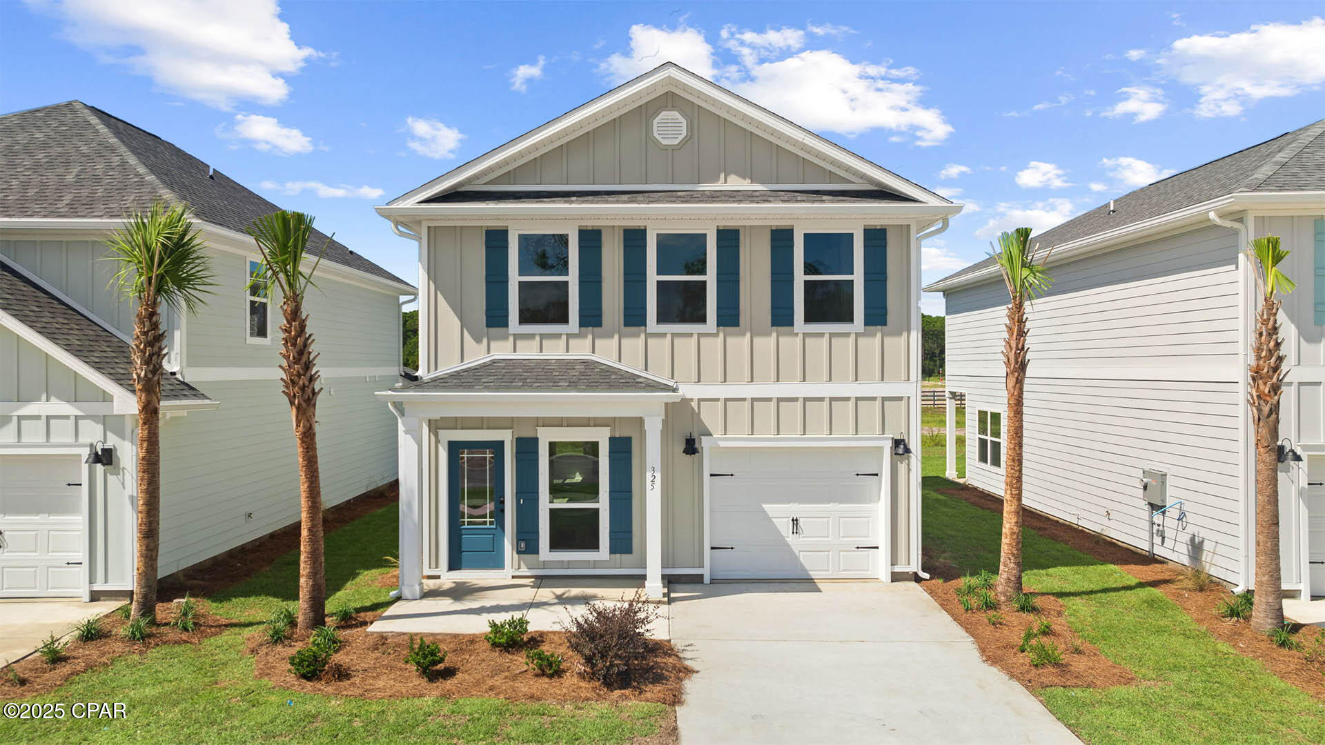 Welcome to 313 Robinson Bluff Road, a new home under construction at Colonial East in Panama City Beach, Florida. The interior features entry with stairs leading to the second level bedrooms and a hall leading to the spacious downstairs living area. The foyer offers a coat closet and garage access just off the entry and a powder room. As you enter the open living area you will find an open kitchen with peninsula bar and space for bar seating. The dining area is spacious and looks over to the living area. The main living area serves as the heart of the home, as all bedrooms are on the second level.

The stairs located off the foyer lead to a second level landing and hall with all bedrooms and a laundry area. The primary bedroom is located just off the landing and overlooks the back of the home. This space is the perfect retreat and has a large closet and private ensuite bathroom with a large soak tub and separate shower as well as a dual sink vanity.

Leaving the primary bedroom, you will find two additional bedrooms that feature a Jack and Jill bathroom with separate single sink vanities and a shower tub combination. The additional bedrooms are spacious and feature large closets for storage.