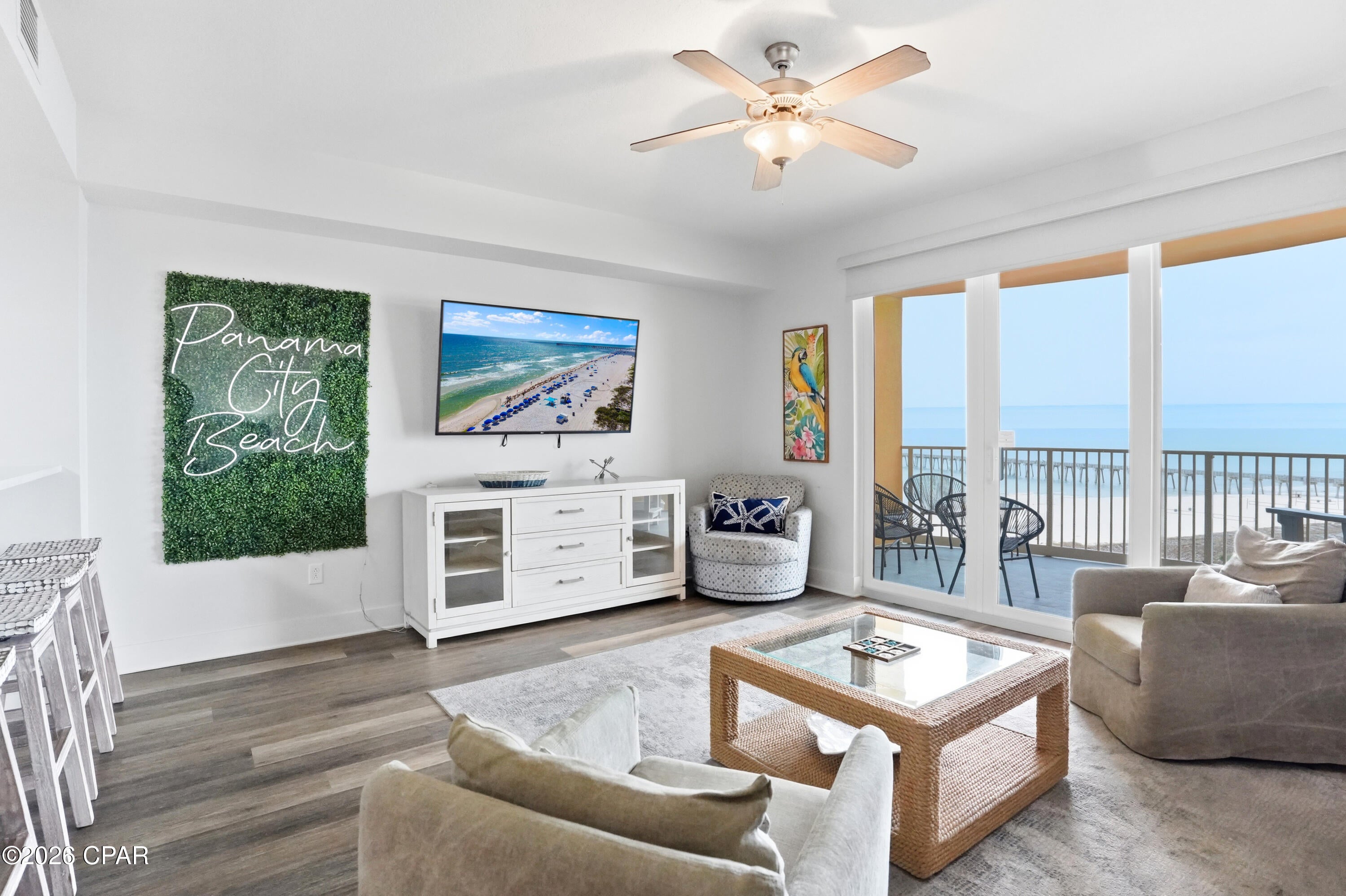 Calypso Tower III is the newest condominium on the Panama City Beach skyline. This beautiful building is at least a dozen years newer than its competitors and represents a modern standard of coastal living that is both sophisticated and highly functional.  This eighth-floor unit sits at the ideal elevation to capture sweeping sunset views of the Gulf of Mexico, providing a front-row seat to the blue waters from the privacy of your expansive balcony. The interior is intelligently designed to sleep up to six guests with one-bedroom plus a dedicated bunk nook and two full bathrooms, a versatile layout that has already proven its value with $35,000 in annual generated income.

The amenities at Tower III rival a luxury resort, centered around a massive zero-entry pool and a high-end fitness center. Location remains the property's greatest asset, situated within easy distance to the premier shopping and dining at Pier Park and Top Golf as well as the event grounds for popular events like Gulf Coast Jam. This building is also notably accommodating for pet owners, providing a rare opportunity to own a residence just steps away from the public dog beach. Whether you are looking for a turnkey investment with a strong track record or a personal sanctuary, this condo offers a refined lifestyle in the heart of Panama City Beach.