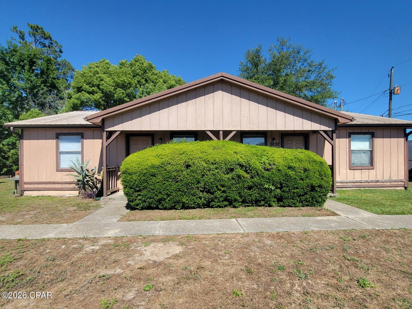 Two bedroom, one bath duplex apartment in quiet neighborhood. Fresh paint, and new carpet.  Equipped with refrigerator, dishwasher, and range, plus washer & dryer hook up.  The property is approximately 4 miles north of the Panama City mall off of Hwy 231, near Winn Dixie. Garbage only is included.  Rental Application required- Call to schedule a tour.