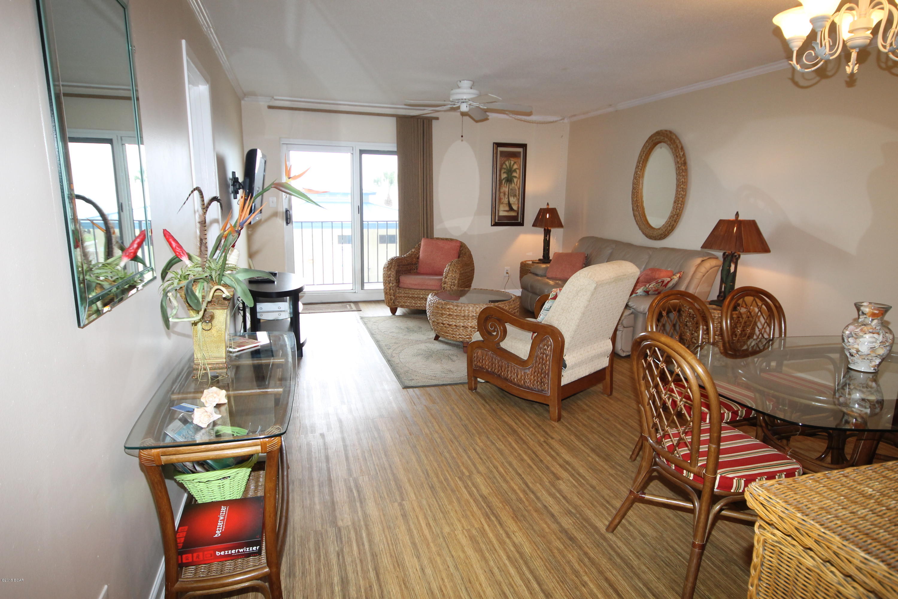 This is a rare opportunity to own a 2 Bedroom unit on the 2nd floor next door the St Andrews state park which offers snorkeling,fishing hiking, boat launch and a pier. This is a must see unit at the much desired Moonspinner complex. All information is believed to be correct but should be verified by the Buyer.