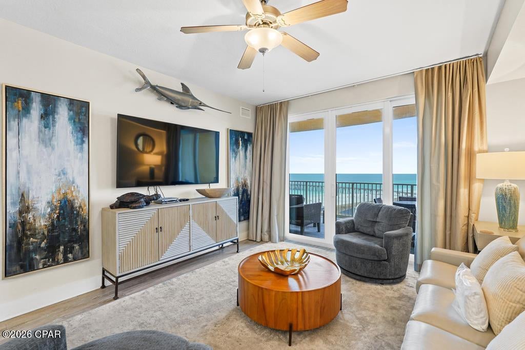 WELCOME TO CALYPSO TOWER III UNIT 907! This beautifully upgraded 3-bedroom, 2-bath residence offers 1,321 sq. ft. of coastal living in one of Panama City Beach's most sought-after locations.
STEP INSIDE AND SEE THE DIFFERENCE! This unit is loaded with upgrades and thoughtfully finished with stylish shiplap accents, beautiful barn doors, and quality furnishings that create an upscale coastal atmosphere. The GULF-FACING PRIMARY SUITE allows you to wake up to beautiful water views and enjoy direct access to the impressive 10-FOOT-DEEP BALCONY--offering exceptional outdoor living space for relaxing, dining, and enjoying unforgettable Gulf sunsets.
The spacious floor plan provides plenty of room for family and guests, making this an excellent choice as a primary residence, second home, or short-term rental investment. Offered with beautiful, high-quality furnishings, this unit is ready for its next owner to enjoy.
LOCATION, LOCATION, LOCATION! Calypso Tower III puts you within walking distance of the sugar-white beaches, Pier Park, restaurants, shopping, entertainment, SkyWheel, and nightlife. Resort amenities include a lagoon-style pool, hot tub, fitness center, tiki area, fire-pit gathering space, and on-site dining.
UPGRADED 3BR/2BA + GULF-FACING PRIMARY SUITE + HUGE 10-FT-DEEP BALCONY + QUALITY FURNISHINGS + PRIME CALYPSO LOCATION! Unit 907 stands out from the competition--schedule your showing and see why!
