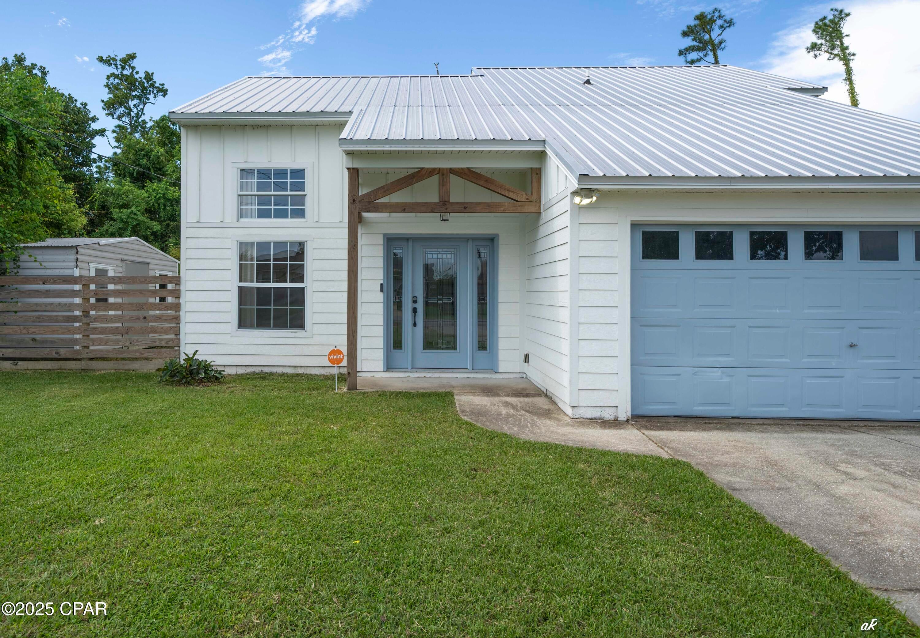 Great rental now available in September less than 4 miles to Tyndall Air Force Base! This 4 bedroom 2 bath home on Wallace Road has a large fenced in yard. Pet friendly home with main bedroom downstairs with 3 additional upstairs. LVP flooring throughout with very nice tile backsplash in the kitchen with quartz counters and stainless steel appliances. This home is already wired for Vivient security system monitoring. Big garage and 10X12 storage building in the backyard. Ask about reduced security deposit for Active Duty. Currently Tenant occupied, please do not disturb. Showings will begin September 2.