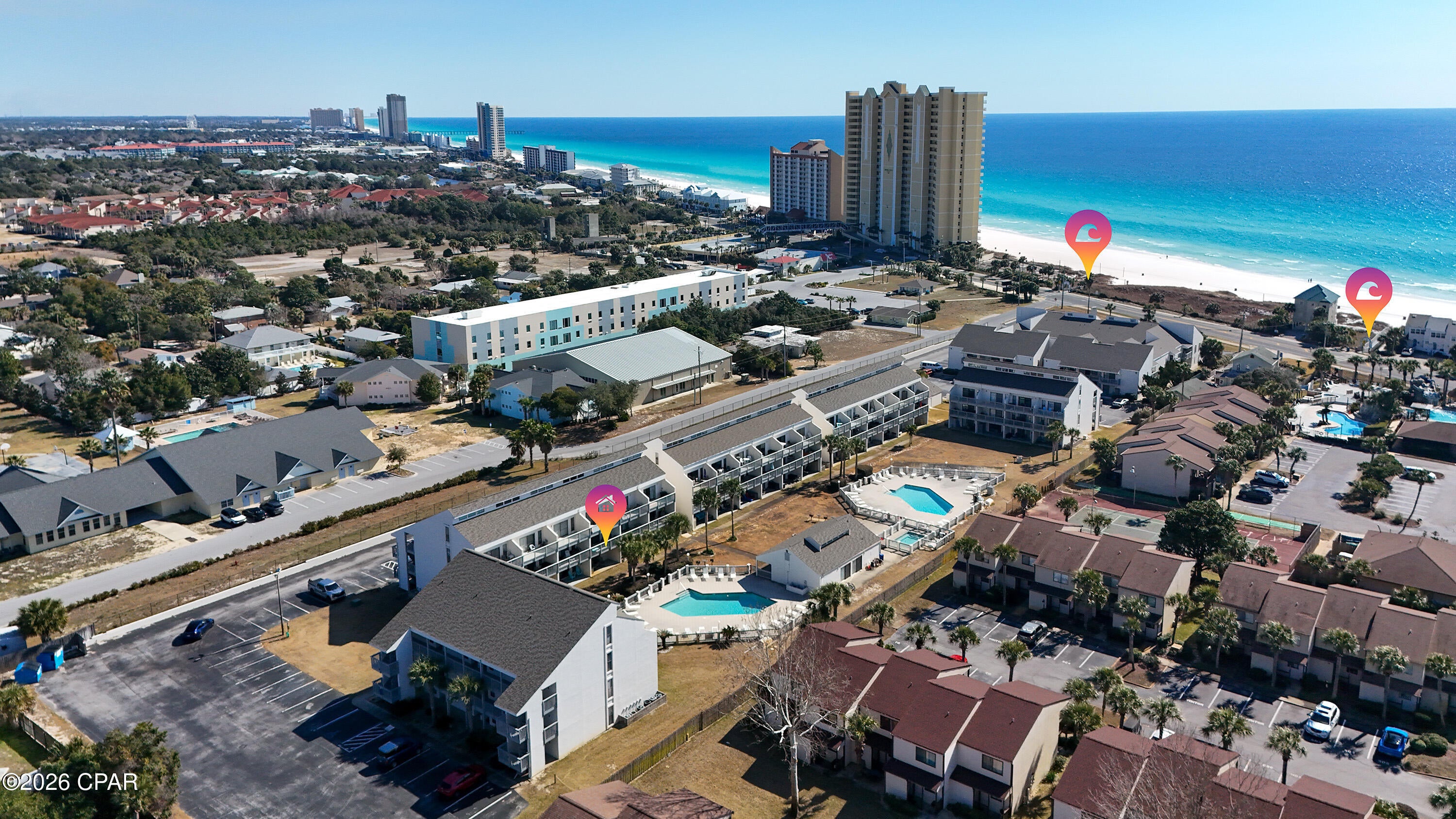 This condo is perfectly located on the west end of Panama City Beach and works great as a short-term rental, second home, or primary residence. It's just steps from the beach access and sits right by the pool in the backyard, making it super convenient for beach and pool days. Whether you're looking for a place to enjoy yourself or an investment with solid rental potential, this condo offers an easy, laid-back beach lifestyle in a great location.