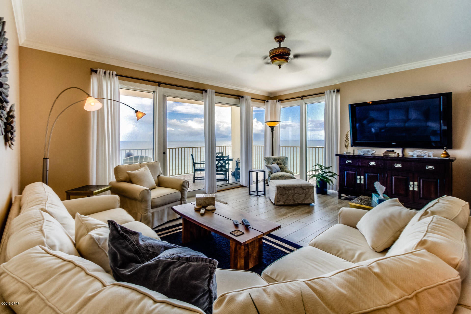 Enjoy the stunning panoramic and sunset views from this high-end condo with 3 bedrooms and 2 bathrooms. From the private accessed elevators to the two units per floor privacy, you will feel secure and right at home at the Grande Surf Club. 



Lounge around while enjoying the Gulf views from the plush California king master suite! Featuring an en suite master bath that has a jetted Jacuzzi tub, custom mosaic walk-in shower with dual shower heads, and double vanity. The condo is a split bedroom plan with the two additional bedrooms and bathroom separated from the master. The Queen room has a queen bedroom suite, dresser, and plenty of closet space for storing luggage. The Full room has a full sized bed with TV and a dresser for storing personal items. The spacious second bathroom has a custom mosaic shower. Complex amenities include gated entry, beachfront community pool, and direct beach access. 

No pets. Full size washer/dryer in unit. All utilities included except electric. Only 6 month lease term available.