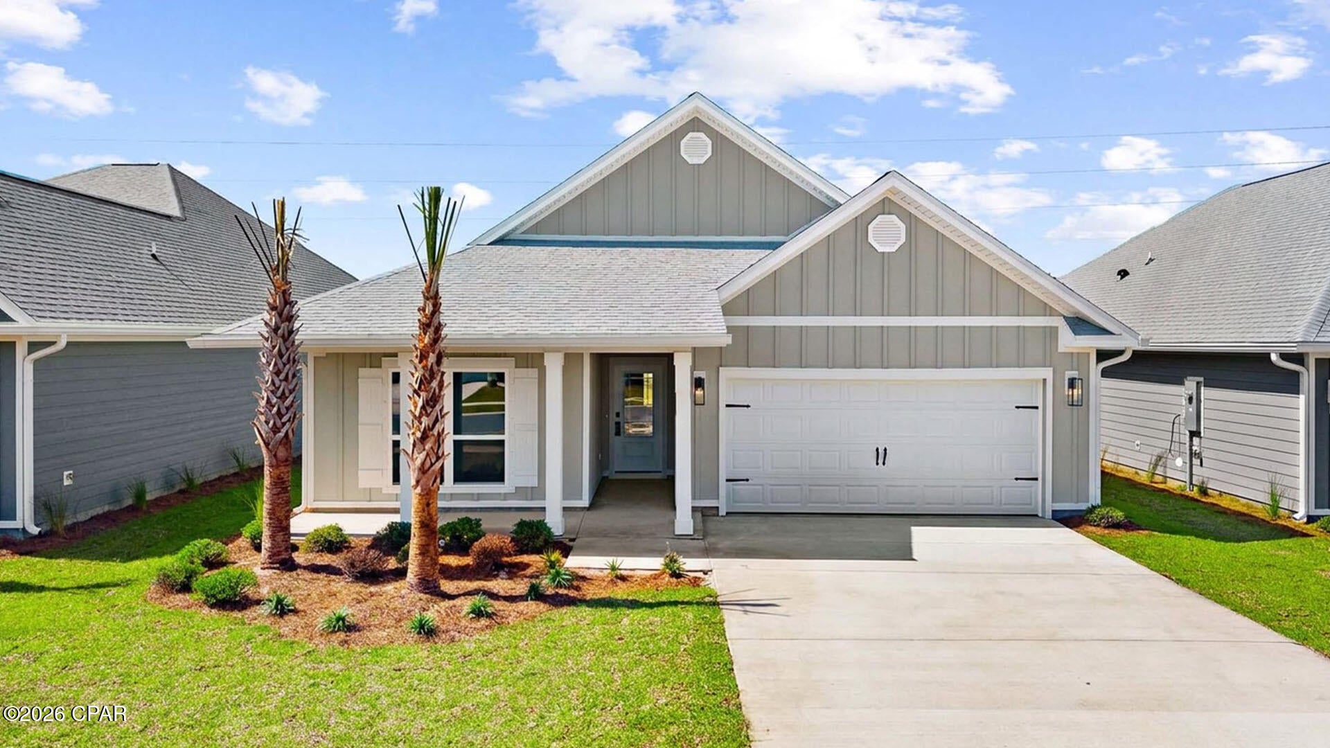 Welcome to 254 Dama Del Mar Way at Caballeros Estates at Hombre in Panama City Beach. This home is under construction and features the Delray floor plan. The interior is a harmonious blend of luxury and comfort, creating an ideal setting for a primary residence or a cherished second home. Step into an inviting open concept living area, where natural light illuminates the EVP flooring. 

The large kitchen features quartz countertops and beautiful white cabinetry and is complete with brand name appliances including a smooth top stove, microwave and dishwasher. There is a generous pantry which has ventilated shelving for storage. The open kitchen makes both everyday meals and entertaining a delight. 

Privacy is paramount in the serene primary suite with a spa-like ensuite with dual walk-in closets, a spacious shower, and a dual-sink vanity. The additional bedrooms, versatile and stylish, offer comfortable accommodations for family and guests or adapt to your needs as a home office or media space. 

Outdoor living is elevated with a covered patio, perfect for dining al fresco. With smart home technology his home is not only a haven but a wise investment. Experience the best of beachside living, moments from powdery sands and crystal-clear waters, with the convenience of shops and restaurants nearby.
