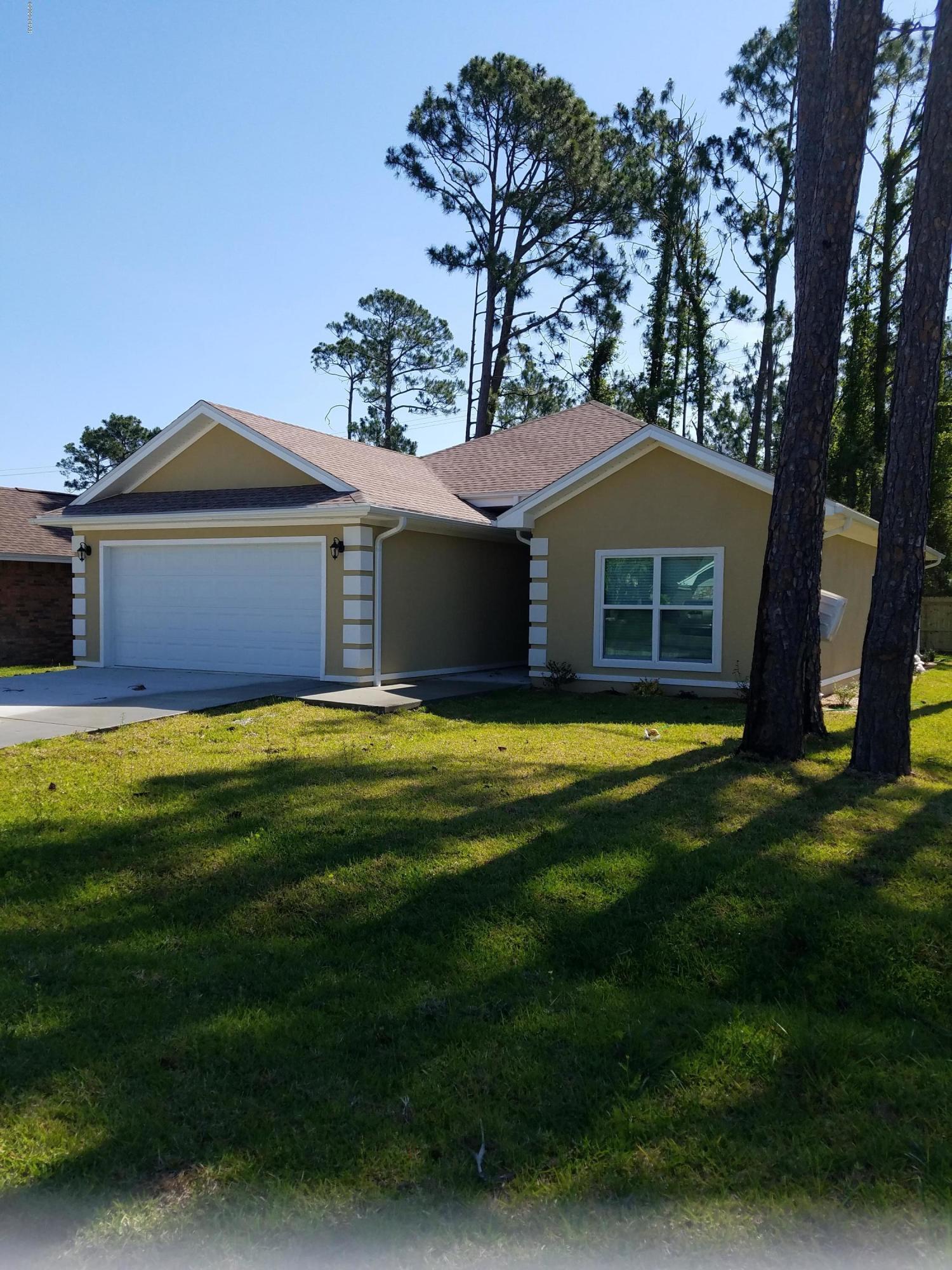 Brand New!! 3 bedroom, 2 bath home. New energy efficient systems. East end of Panama City Beach in Brandywine Estates, near the Navy Base. Open kitchen, living, dining area. Features fireplace in the living room. 2 car garage. Newly sodded yard. Call for appointment.