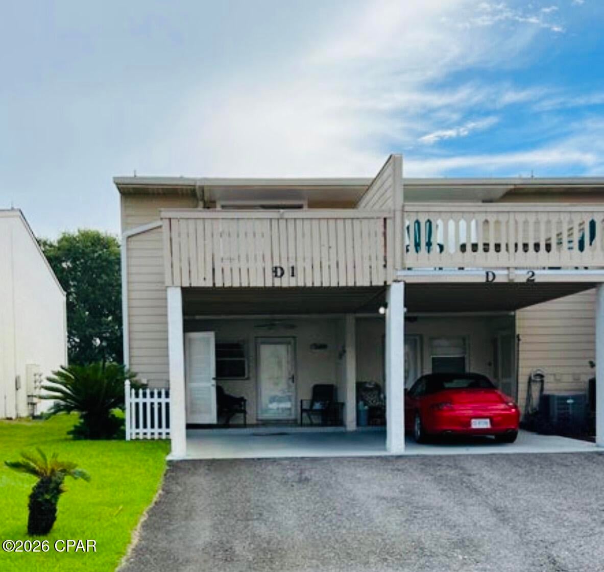 Welcome to this beautiful 2BR/2.5BA condo in the highly desirable Horizon South community on the west end of Panama City Beach! Located just a short walk to the beach--approximately 500 steps--this unit is one of the few in the community featuring a covered carport. Enjoy outdoor living with two private decks, one in the front and one in the back, along with a beautiful backyard area.  Pet friendly for Owners.

The updated kitchen features newer cabinetry and granite countertops. Recent improvements include a NEW ROOF installed September 18, 2026, a new water heater, and LVP flooring upstairs.

Horizon South is less than 2 miles from Pier Park and offers an impressive array of resort-style amenities, including 4 pools, a kiddie pool, tennis courts, shuffleboard, 18-hole mini golf, game room, fitness center, and more. Short-term rentals are allowed, making this a great option for a primary residence, second home, or investment property.

*All measurements are approximate and should be verified by buyer.*