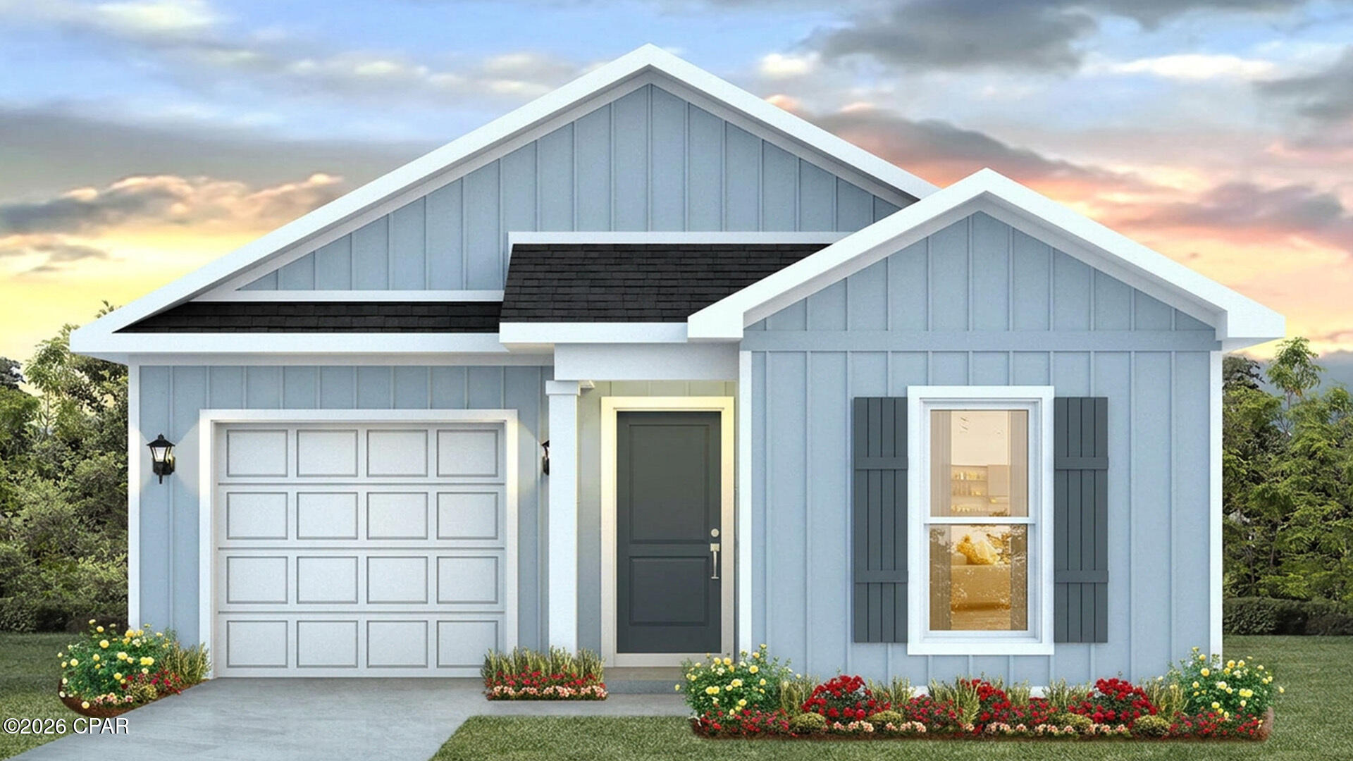 Welcome to 344 Robinson Bluff Road at Colonial East in Panama City Beach, Florida. This pre-construction homesite offers the opportunity to secure new construction prior to groundbreaking. This property will be developed with the Delilah floorplan and built to current design standards and specifications. Buyers may have the ability to personalize select finishes depending on the stage of construction. Estimated completion timelines and build details available upon request.

Entering the home through the covered entry, you will find a hall with two delightful guest bedrooms, each offering a peaceful retreat for your family or guests. The guest bedrooms share a full bath with a single vanity and shower tub combination. Continuing through the hall, you will enter the heart of the home where an open-concept layout unites the kitchen, dining and living areas. This is an ideal space for entertainment and relaxation and offers guests and family a comfortable living space.

The Delilah floorplan is designed as a cottage style home, with a comfortable layout and a single car garage. The well-equipped kitchen features modern cabinetry, a generous center island for meal preparation, and effortless interaction with family and guests. Adjacent to the kitchen, there is a small pantry and a laundry room that can accommodate a full-size washer and dryer. The living area provides access to the back patio, where you can dine al fresca or just enjoy your mornings outdoors. Features of this home will include quartz countertops, EVP flooring throughout, matte black plumbing fixtures and appliance package that will include a stove, microwave and dishwasher.

The primary bedroom is situated at the back of the home and has a sizable walk-in closet and an ensuite bathroom with a single sleek vanity and a rejuvenating shower. Images are of a Delilah model home and may include custom design features not available in other homes. Furnishings and decorative items are not included with home purchase.