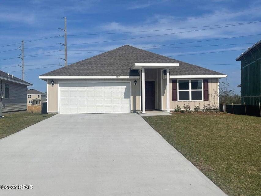Conveniently located in Barrett's Park, Olde Towne Village near shopping, dining, and Tyndall Air Force Base. The Cali floorplan has 4 bedrooms with 1 that can be used as a den or office, 2 bath 1,767 sqft home with a 2 car garage. Perfect for empty nesters or a great starter home! Large kitchen island and plenty of cabinet and pantry space. Stove, microwave, dishwasher, refrigerator, washer and dryer included.