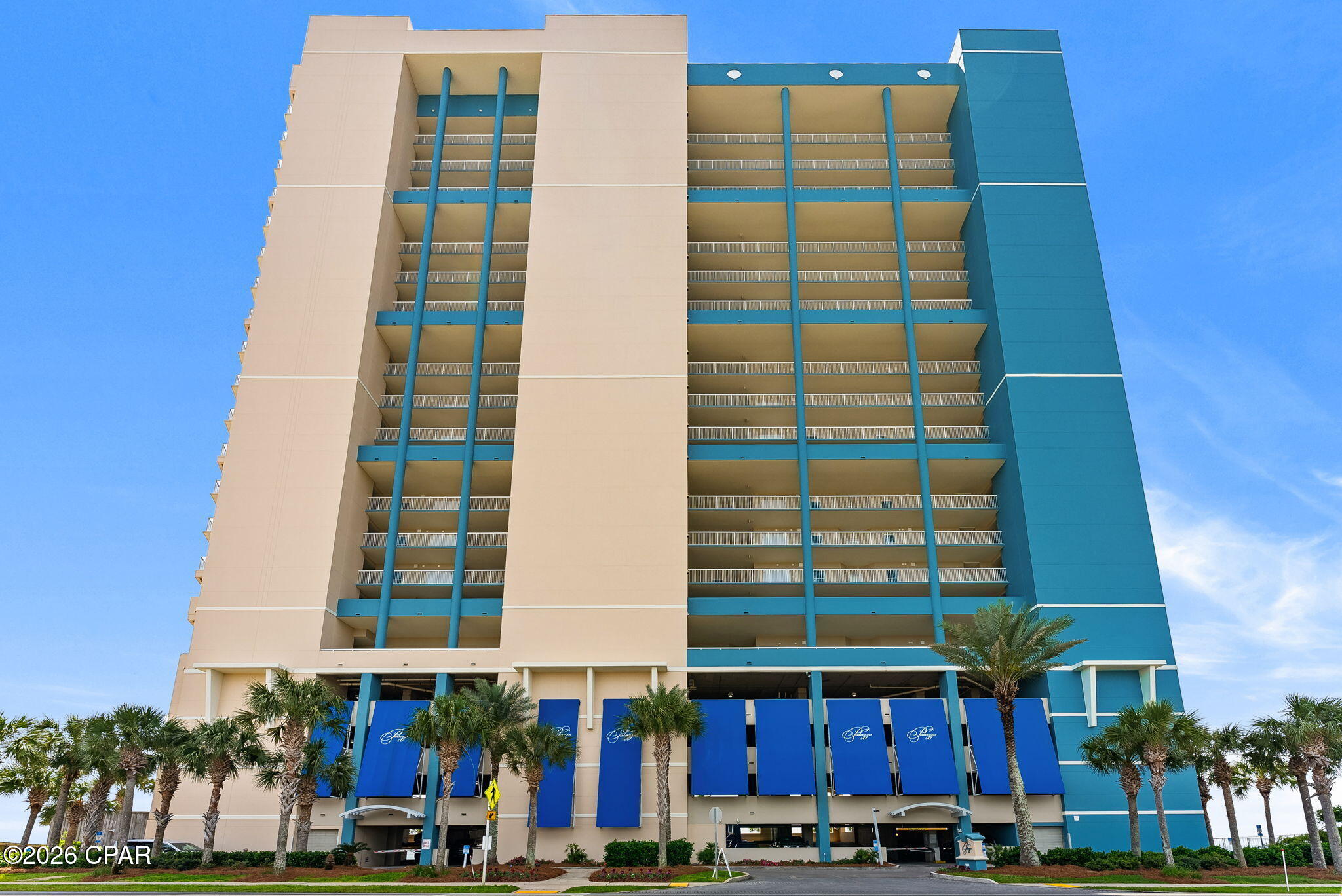 Under Contract with 72 Hour Kick Out Clause.  Welcome to Palazzo 306.  This 2 bed/2 bath condo boasts a bunk room, 2 Climate-Controlled storage units, and comes fully furnished.  Its Living Area flows seamlessly onto the expansive balcony with breathtaking Gulf views. The Kitchen is equipped with stainless steel appliances, granite counter, and bar seating for 4.  The spacious primary suite offers private balcony access, stunning Gulf views, a walk-in closet, and an ensuite bath complete with a jetted tub and separate full-sized shower.  The Second bedroom accommodates both family and guests.  Large enough for both bunk beds and built-in cabinets, the Bunk Room also contains a closeted full-sized washer and dryer.  The oversized second Bathroom contains a pedestal sink and tub/shower.  The quality tile upgrade, motorized blinds, and poly balcony furniture all add to your value.

The Palazzo, built in 2008, offers resort style amenities including a state-of-the-art fitness center, under building parking, heated pool, hot tub, grilling and picnic areas, coded garage access with on-site building security, and owner pet walking area. Major building updates completed within the past 4 years include--with no special assessments--full exterior painting, new deck with beach access, pool and lobby area retiling, balcony resurfacing, new backup generator, and parking garage fire suppression replacement. The 2026 HOA fees have not risen in 3 years.