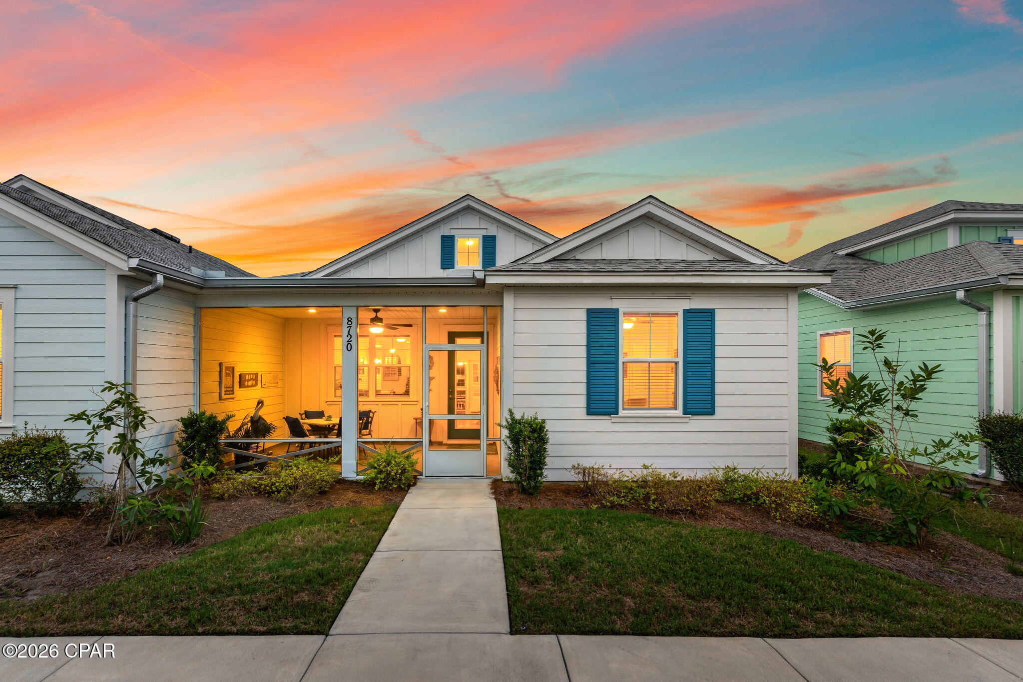 Popular Camellia cottage floor plan in one of the most desirable phases in Latitude Margaritaville Watersound! Professionally designed upgrades sets this home apart so you can move right in without the need for updates. All major appliances are included, as well as the designer lighting and ceiling fans!

The kitchen is a delight with upgraded gas range, level 3 ''Dolce'' quartz counters, beautiful level 3 tile backsplash, ''Colada'' kitchen cabinets with pullout shelves and crown molding, oil rubbed bronze fixtures and island pendant lighting. 

Upgraded Mohawk Revwood ''Washwood Beachwood'' laminate flooring throughout main living areas, kitchen and bedrooms plus level 3 tile flooring in the bathrooms and laundry. Recessed LED lighting in kitchen, living room, porch, hall, primary and secondary bedrooms.

The primary suite features a spacious bedroom, pocket door to the ensuite bathroom, shower with floor to ceiling tile and seamless glass enclosure plus oil rubbed bronze fixtures, level 3 Dolce quartz counters and Colada cabinets with stacked drawers.

Other notable upgrades include a screened porch, glass front door with motorized shade, garage floor coating, wood window sills and apron, and a dedicated 20 AMP garage outlet perfect for your golf cart.

A perfect primary, second home or investment property ready for immediate move-in. Living in Latitude Margaritaville Watersound means embracing a true resort-style, active adult 55+ community, coastal lifestyle designed for fun and relaxation. At the heart of it all is the Town Square where live entertainment fills the air on a daily basis and every Fri/Sat. night! Homeowners enjoy the Resort-style pools- perfect for lounging in the Florida sunshine or enjoying a swim with friends. State-of-the-art fitness center & group classes - including yoga, spin classes and lap pool and spa, water aerobics to name a few. Walking, biking, and golf cart trails that wind through the community with easy access to all amenities and a underpass for safe and convenient access throughout the neighborhood. Sports courts - including pickleball, tennis, and bocce, encouraging friendly competition and active living. Kayak launch for adventure seekers, Last Mango Theater for shows and events, ceramics and wood working shops, pet grooming and a dedicated dog park. Beyond the amenities, Latitude Margaritaville Watersound offers a low-maintenance lifestyle--with lawn care, exterior painting/roof replacement on a maintenance schedule included in HOA dues, a 2/10 structural warranty (from the original buyer's close date), giving residents more time to enjoy the beach, boating, or exploring nearby Panama City Beach and 30A. A future shopping complex to include a Publix grocery store-under construction, dining and shopping options and a public marina is planned on site. New hospital currently being built 5 miles from the community. Whether it's a sunset golf cart ride, cocktails by the resort style pool, or mingling with neighbors at one of the many social gatherings, this is a place where every day feels like a vacation.