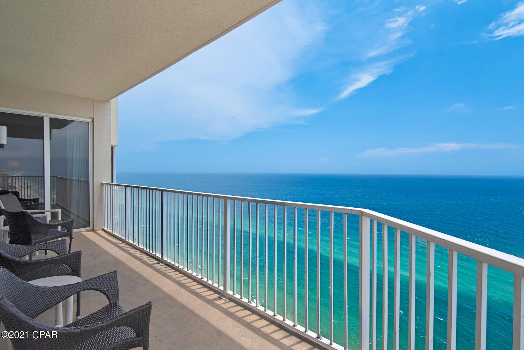 Elegant penthouse level unit at Tidewater Beach! Enjoy a beautiful 2248 sq/ft 3 bedroom, 3 bath with bunk room unit with a panoramic view of the Gulf of Mexico. This unit offers a Master Bedroom with a Gulf View, balcony access from the room, granite floor tile in the main living areas, 9 ½ foot ceilings (available only on floors 26-30) and new granite counter tops replaced in 2019. Enjoy a beautiful sunset from the wrap-around private balcony. Tidewater Beach Resort is one of the most sought after properties along Panama City Beach, offering 3 swimming pools (including one indoors), 4 hot tubs, a large fitness center, a sauna, arcade, movie theater, on-site restaurant, store and tiki-bar! Tidewater Beach Resort also boasts the premier location along the beach, with Pier Park's.... Elegant penthouse level unit at Tidewater Beach! Enjoy a beautiful 2248 sq/ft 3 bedroom, 3 bath with bunk room unit with a panoramic view of the Gulf of Mexico. This unit offers a Master Bedroom with a Gulf View, balcony access from the room, granite floor tile in the main living areas, 9 ½ foot ceilings (available only on floors 26-30) and new granite counter tops replaced in 2019. Enjoy a beautiful sunset from the wrap-around private balcony. Tidewater Beach Resort is one of the most sought after properties along Panama City Beach, offering 3 swimming pools (including one indoors), 4 hot tubs, a large fitness center, a sauna, arcade, movie theater, on-site restaurant, store and tiki-bar! Tidewater Beach Resort also boasts the premier location along the beach, with Pier Park's restaurants and shopping easily accessible by foot and the Northwest Florida Beaches airport a quick ride up Highway 79.