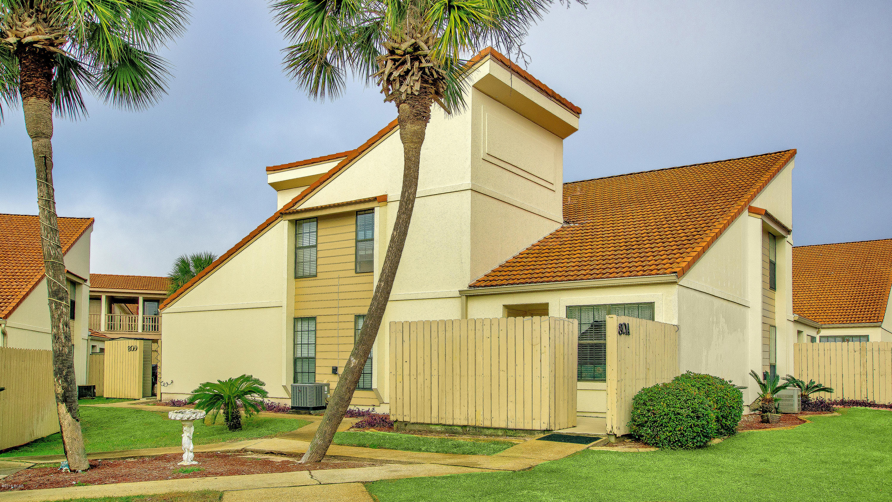 Horizon South is a gem of relaxation located on the desirable west end Panama City Beach, often referred to as the most beautiful beaches in the world. Complex is a gated community with deeded access to the sandy white beaches. You can enter this gated community from Highway 98 or from Front Beach Road. This family friendly development is less than a mile from Pier Park and Frank Brown Park Sports Complex in the heart of Panama City Beach. Plenty of activity on site including four pools, hot tub, mini golf, clubhouse, horse shoe pits, exercise room, basketball, and shuffleboard. Spacious condo at Horizon South. 2-story loft floor plan, with 2 BR's and 2 BA's and only 4 units in the building. Approximately 960 sq ft and located in Building 80. Lots of storage with an indoor and outdoor owner's closet. Second floor bedroom is large enough for two queen beds and has a walk-in closet, and it's own bath with tub/shower combo. This unit has been updated and is being sold furnished. Enclosed private patio for grilling out, and relaxing. All measurements and info is approximate and must be verified by buyers if important.