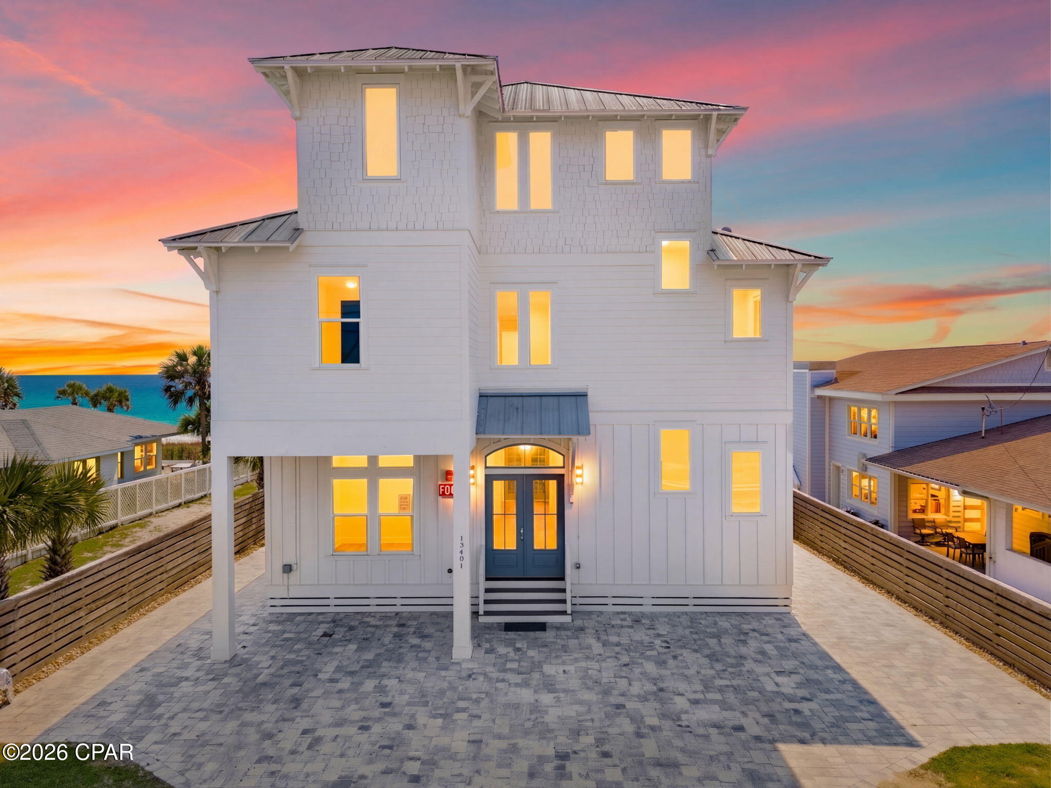 back on the Market and ready for the Summer, fully booked. Looking for the right Gulf Front Beach Home, you just found it in this Majestic New Gulf Front Home on Oleander Drive, this Fabulous Beach House is on 30aescapes rental program and is one of the top booking homes.  The house is  called Jewel Of Oleander and the name says it all.   This new construction home features 8 bedrooms of which 4 are gulf front and 2 bunk room and sleeps 36 and booked solid for 2025 and already booked up for 2026.   The first-floor features 12' ceilings and a great open floor plan, living room with a fire place that opens up a massive pool deck and outdoor kitchen area. with access to the Beach.  The first floor also has a bedroom with En Suite Bath, Game Room, and elevator and features Thor appliances.  The second-floor features 2 Gulf Front Bedrooms, both with En Suite Baths, two additional bedrooms, baths along with a bunk room and a din area.  The Third-floor features 2 master suites with baths and another living Room along with a Bunk Room off the living area.  This beautiful home has plenty of break out areas as it has three large decks and an oversize Gulf Front Pool with plenty of parking for up to 9 cars, Audio on every balcony and pool area and an outdoor kitchen with over 550,000 in projected income for 2026, Income history, bookings and projections are available in the document section.