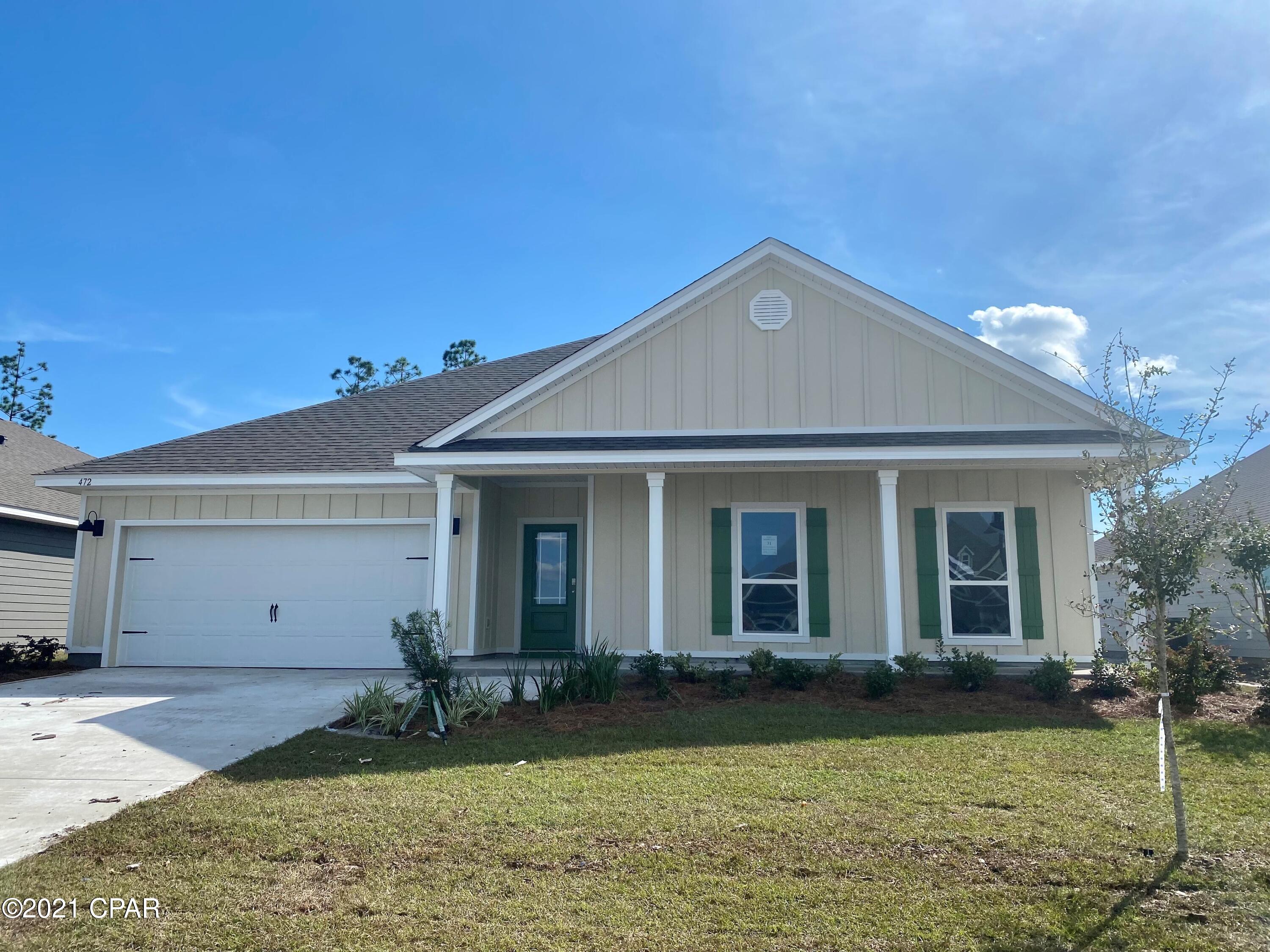Perfect for families of all sizes is the beautifully designed 4 bed, 2.5 bath, 2 car garage Victoria floorplan. Interior features of this home include luxury

vinyl plank flooring throughout, with carpet in the bedrooms. Bedroom 1 has large walk-in closets, a private bath with dual sink vanities, a separate tile shower,

and a large soak tub. Bridge Harbor is a great community for families of all sizes. Conveniently located near shopping, dining, Tyndall Air Force Base, and a short drive to the white-sand beaches and turquoise seas. This community is the perfect place to call home! Perfect for summer! Take a dip in this community pool which also has grills, great for enjoying an afternoon of outdoor barbeques.

Pictures may be of similar, but not necessarily of subject property, including exterior and interior colors.

This home is being constructed with the Zip Sheathing system, providing greater protection than a traditional housewrap from
damages due to wind, rain, and extreme weather.

This home comes standard with a Smart Home Technology package which includes a KwikSet keyless entry, Skybell doorbell,
automated front porch lighting, an Echo Dot device, and Quolsys touch panel which can be integrated to control your lighting,
thermostat, front door and so much more. A builder 10-year structural warranty is also included.