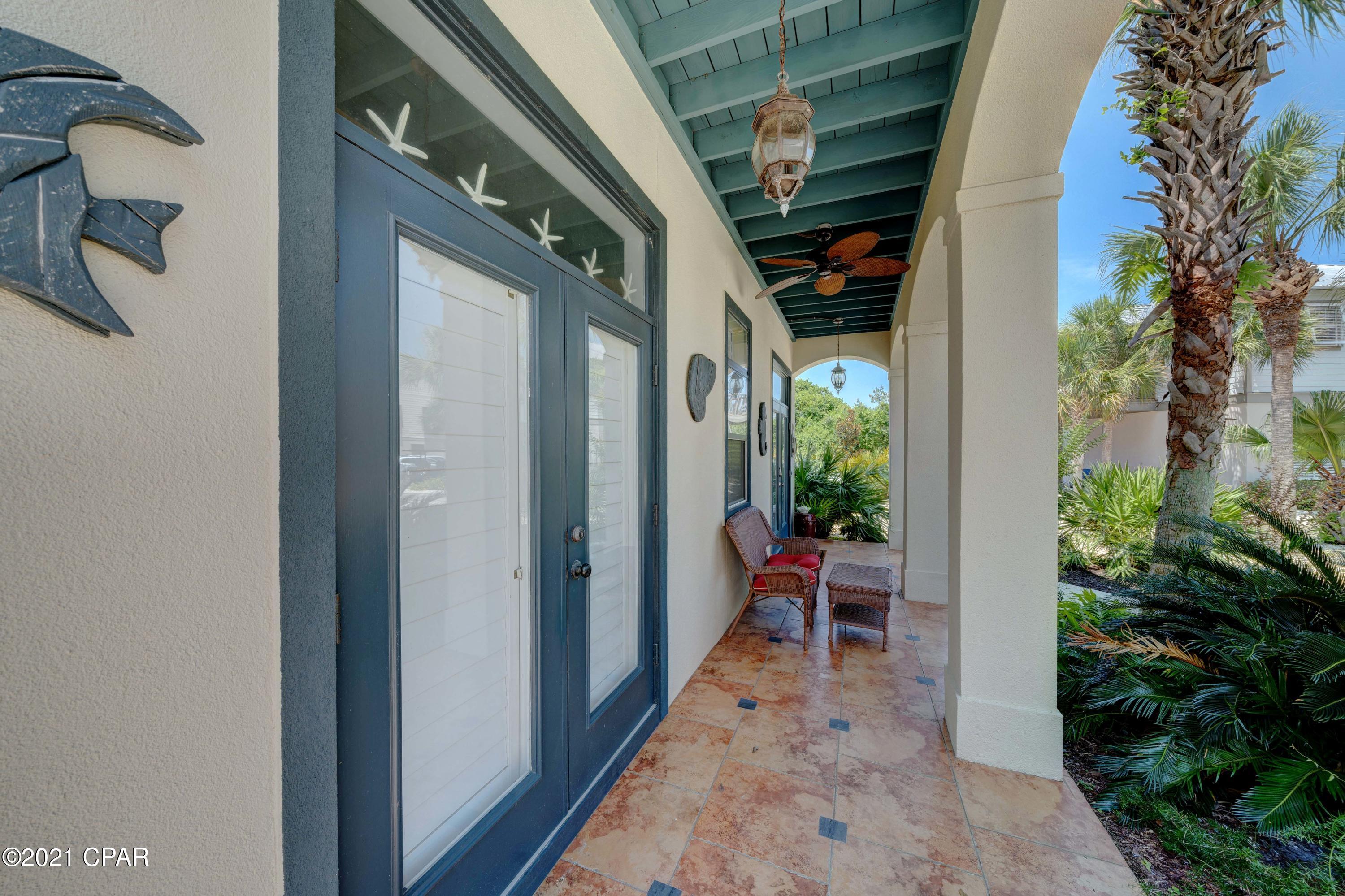 ''CURRENTLY UNDER CONTRACT, SELLER ACCEPTING BACKUP OFFERS '' Run! Don't walk to this one! Short term rentals allowed!  This beach home located on desirable west end of Panama City Beach is perfect for your primary home, vacation home, or investment.  Rare to find a home only steps to the beach, but set in the comfort of a neighborhood on a private cul de sac.  You have the best of both worlds!  Cool off in your own backyard splash pool or frolic in the community pool close by.  Enjoy an open floorplan on the main level, with custom kitchen that flows nicely into the living area and dining space making it perfect for entertaining.  Your backyard oasis features a great covered porch with grilling area, your splash pool, and patio beyond that is a welcoming spot to relax or