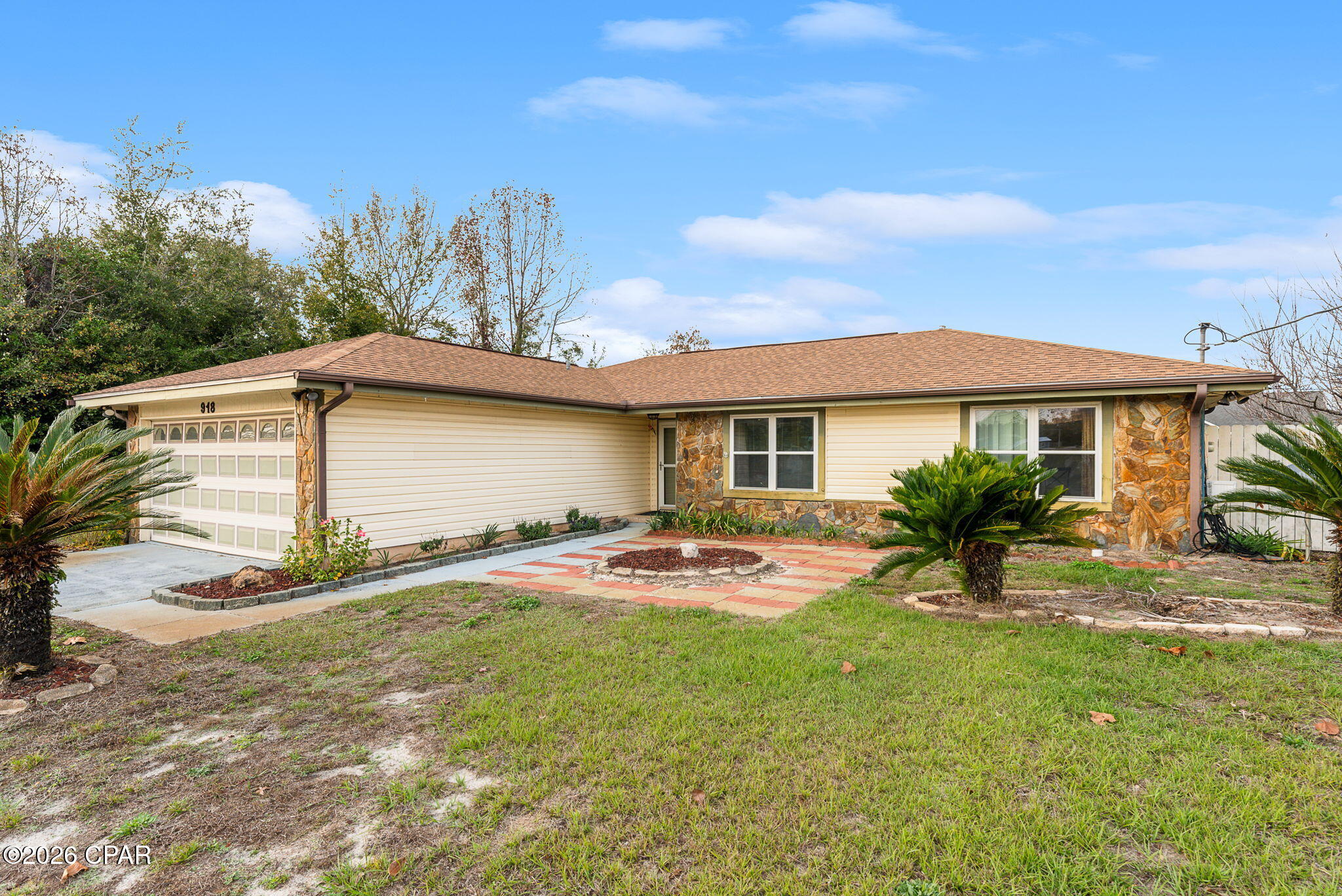 CURRENTLY UNDER CONTRACT, SELLER ACCEPTING BACKUP OFFERS Needs some TLC MOTIVATED SELLER! NEW LOWER PRICE! Exceptional 3-bedroom, 2-bathroom single-family ranch home located in the highly desirable and convenient Venetian Villa neighborhood of Panama City. This beautifully maintained single-story residence features a highly functional open floor plan designed for comfortable living and seamless indoor-outdoor flow.

Inside, a stunning stone fireplace serves as a warm focal point for the spacious living area. The exterior boasts excellent curb appeal with mature shade trees welcoming you home. The expansive backyard is a private oasis perfect for entertaining, gardening, or pets, complete with mature fruit trees (peach and fig) and a mid-size storage shed for your lawn equipment and beach gear. Enjoy the ultimate Florida lifestyle close to premier shopping, dining, top-rated schools, and local parks. Schedule your private showing today!