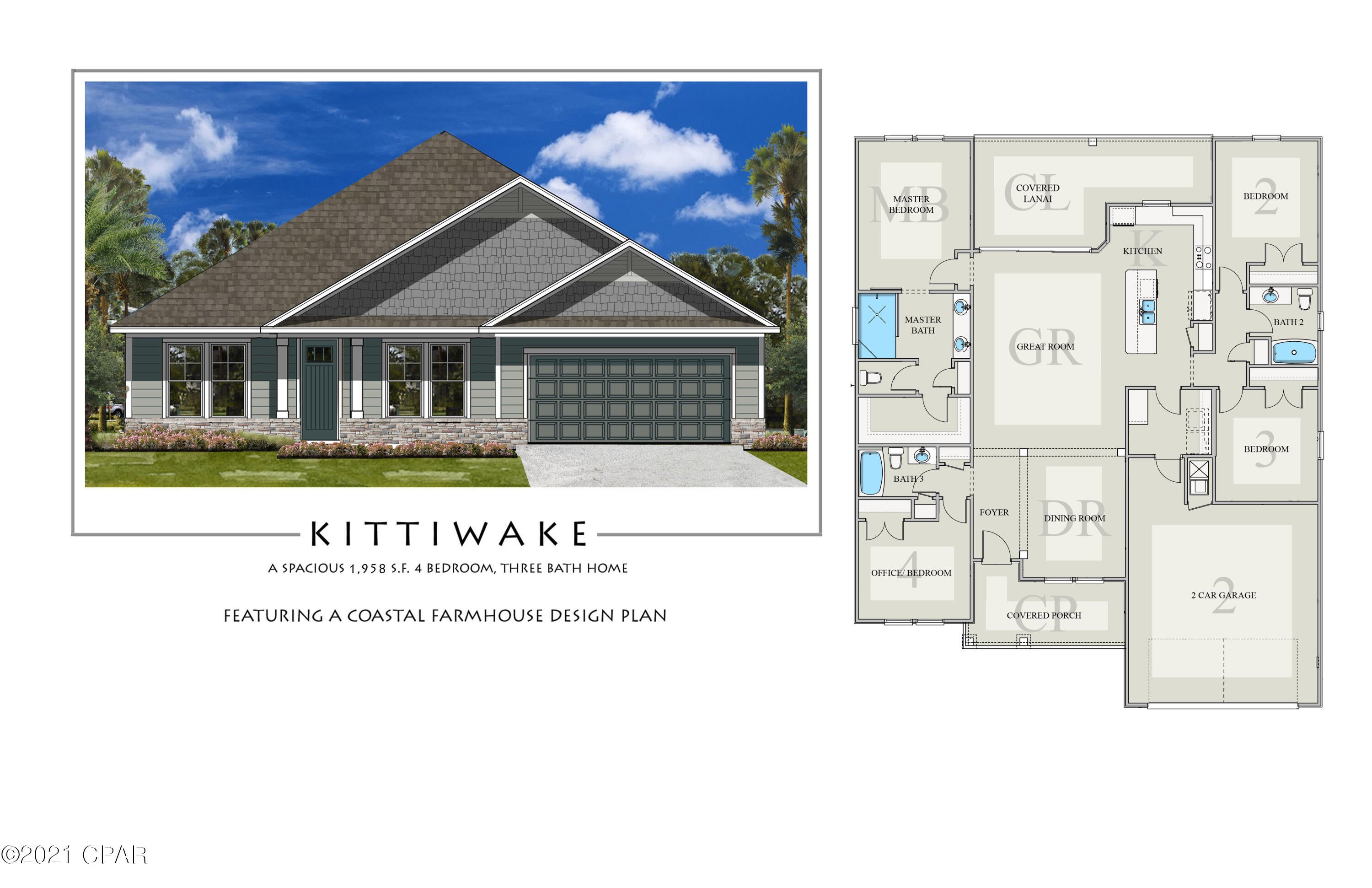 New construction in Breakfast Point built by Southern Coastal Homes. Kittiwake floor plan featuring 4 bedrooms, 3 bathrooms split floor plan. Open concept dining, living, & kitchen areas. *Entering for comps*