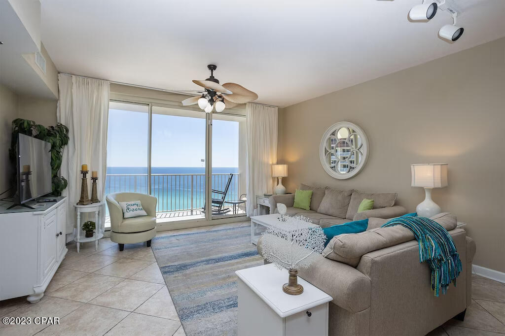 Look no further for your new turnkey beachfront second home or investment property. Indulge in breathtaking views of the Gulf of Mexico's emerald green waters and white sandy beaches from this waterfront condominium in the highly sought-after Shores of Panama. There has been recent updates to lighting (Upgraded to Thomas Edison-theme) and decor throughout the unit but has been too booked thus far to schedule professional pictures. Unit is priced to sell and is also a cash cow; roughly $40k+ yearly in rental income.  This stunningly decorated unit has the most desired C floor plan w/ the gulf front master bedroom, plus a bunk room w/ a privacy door (serves as bedroom) and 2 bathrooms, making it an excellent investment opportunity. 
ASSESSMENT for this unit is PAID IN FULL. Unit does NOT* include parking space, but parking space is available upon request.


The Shores of Panama community offers a range of amenities, including a zero-entry pool facing the Gulf of Mexico, an indoor heated pool, two jacuzzis, an exercise room, a Tiki Bar, and a coffee and snack bar. Take advantage of the nearby attractions such as Ripley's Believe It or Not and Shipwreck Island Water Park. The location is perfect, with a variety of dining options just moments away.

Whether you're looking for your own piece of paradise or a rental-ready investment property, don't miss out on this incredible opportunity at the Shores of Panama. Please contact listing agent(s) for specific showings.
