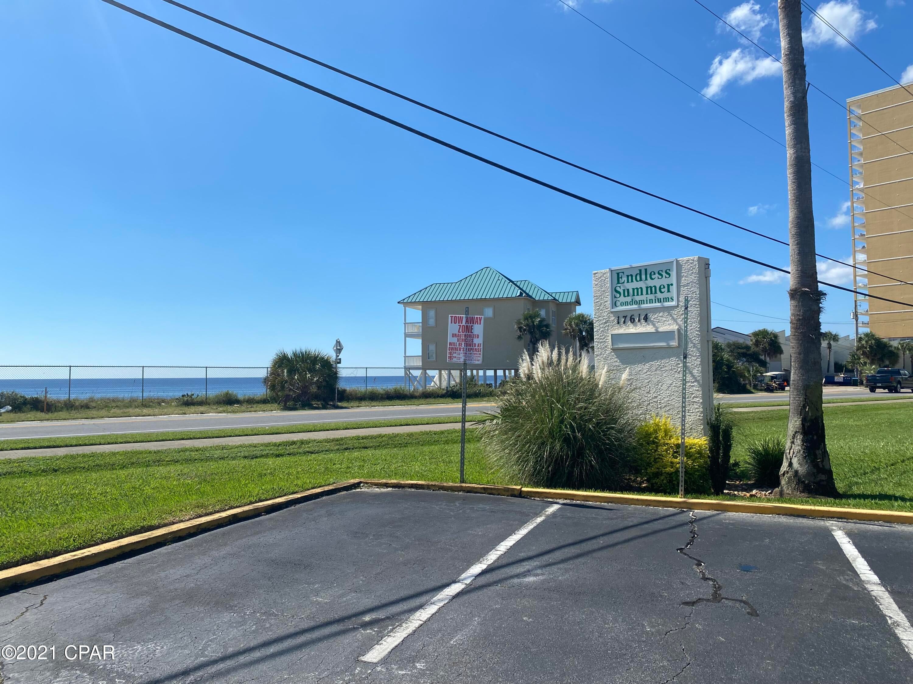 Wow, breathtaking gulf view from your window!  This beautifully decorated condo is 1 bedroom, 1 bath with full kitchen, dishwasher, stove and refrigerator. It is directly across from beach access 70 on the West End of Panama City Beach and less than 2 miles from Pier Park.  The master bedroom offers views of the courtyard and plenty of closet space. Endless Summer has 2 pools, clubhouse, hot tub, shuffleboard and a picnic area with bbq grills. You don't want to miss this opportunity to own a piece of paradise!!!