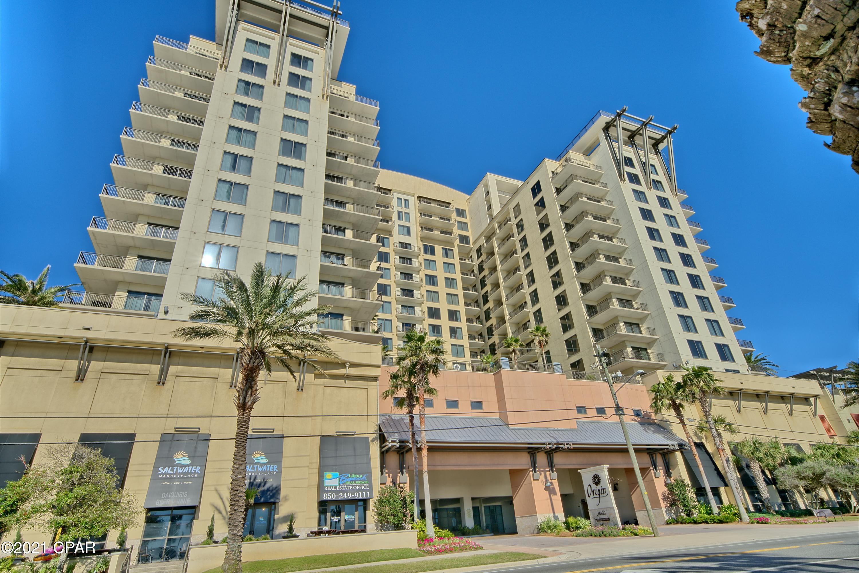 *ABSOLUTELY STUNNING*This BEAUTIFULLY RENOVATED / NON-RENTAL 1 bed 1 bath condo has been completely renovated to meet the upscale taste of the owner. Renovations include: Refurbished kitchen cabinets with new hardware, completely renovated bathroom with a walk-in tiled shower and double sink vanity, wood look tile throughout the main living area and master bedroom, freshly painted, upgraded furniture, new hot water heater in 2021 and is an ABSOLUTE MUST SEE!!. Origin at Seahaven  has unsurpassed amenities which include a gulf view pool & hot tub, sunrise and sunset observation decks, grilling & gathering decks, fitness room, movie theater and game room. Origins FANTASTIC beach location is steps to Pier Park, shopping, dining and the BEST THE BEACH HAS TO OFFER... HURRY THIS GEM WONT LAST!