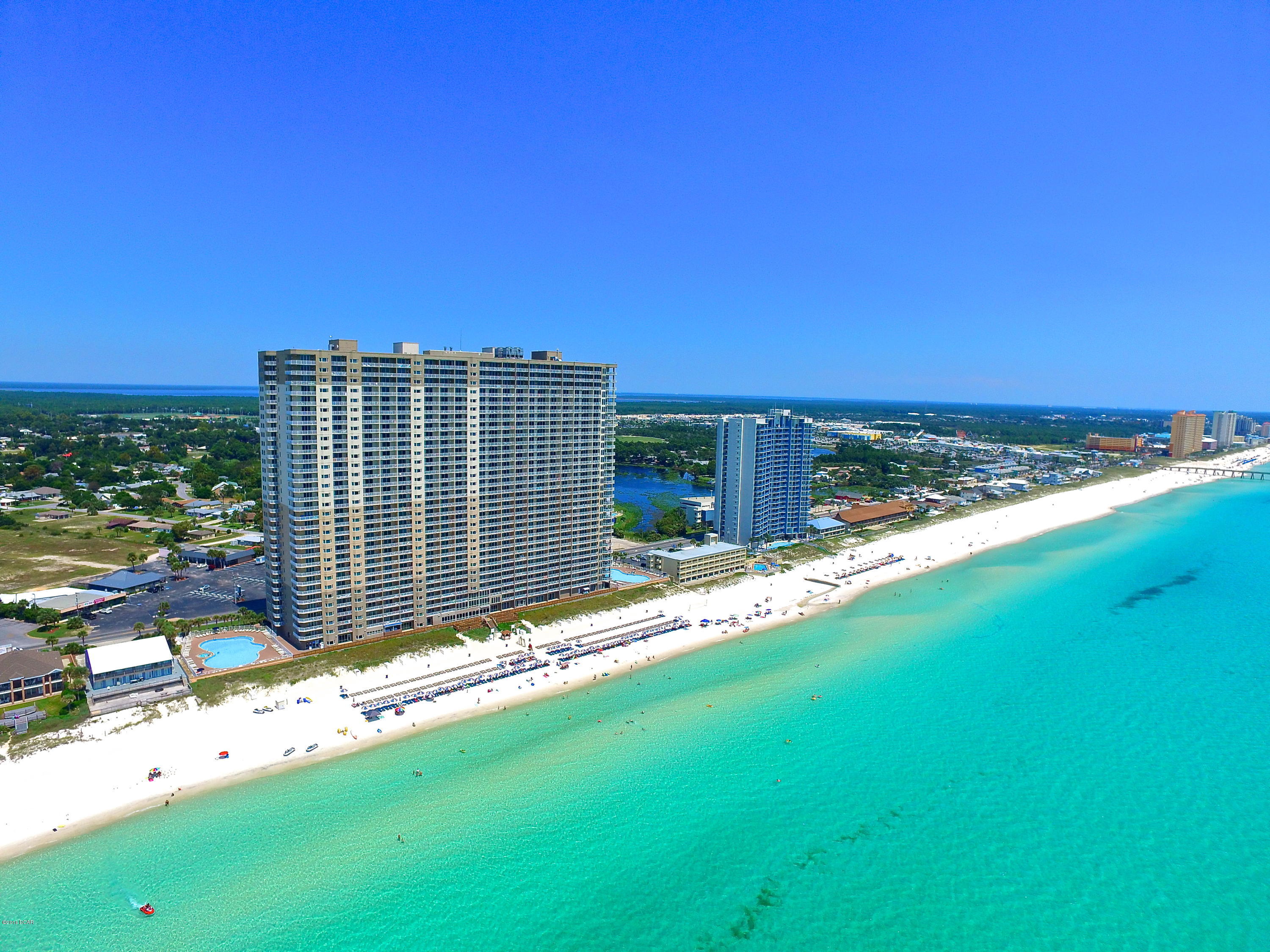 The ''H'' floorplan is the largest of all one bedroom floor plans in the building and features bunk beds built in to the hallway, a nice size kitchen with granite countertops overlooking the Gulf of Mexico & 2 full bathrooms. Tidewater 2803 is being sold fully furnished and rental ready.Tidewater is hands down one of the best buildings on the beach featuring amenities that the whole family can enjoy! The 30 story development boasts a gulf front fitness facility, 4 hot tubs, 2 outdoor pools, 1 indoor heated pool, 2 game rooms, his & her saunas & steam rooms, a restaurant, a poolside Tiki bar, a convenience store, a huge movie theater, covered parking, a conference room, 24-hour security and a spectacular owners lounge on the 30th Floor where you can see for days! a beautiful owners​​‌​​​​‌​‌​​​​‌​​‌​​​​‌‌ lounge