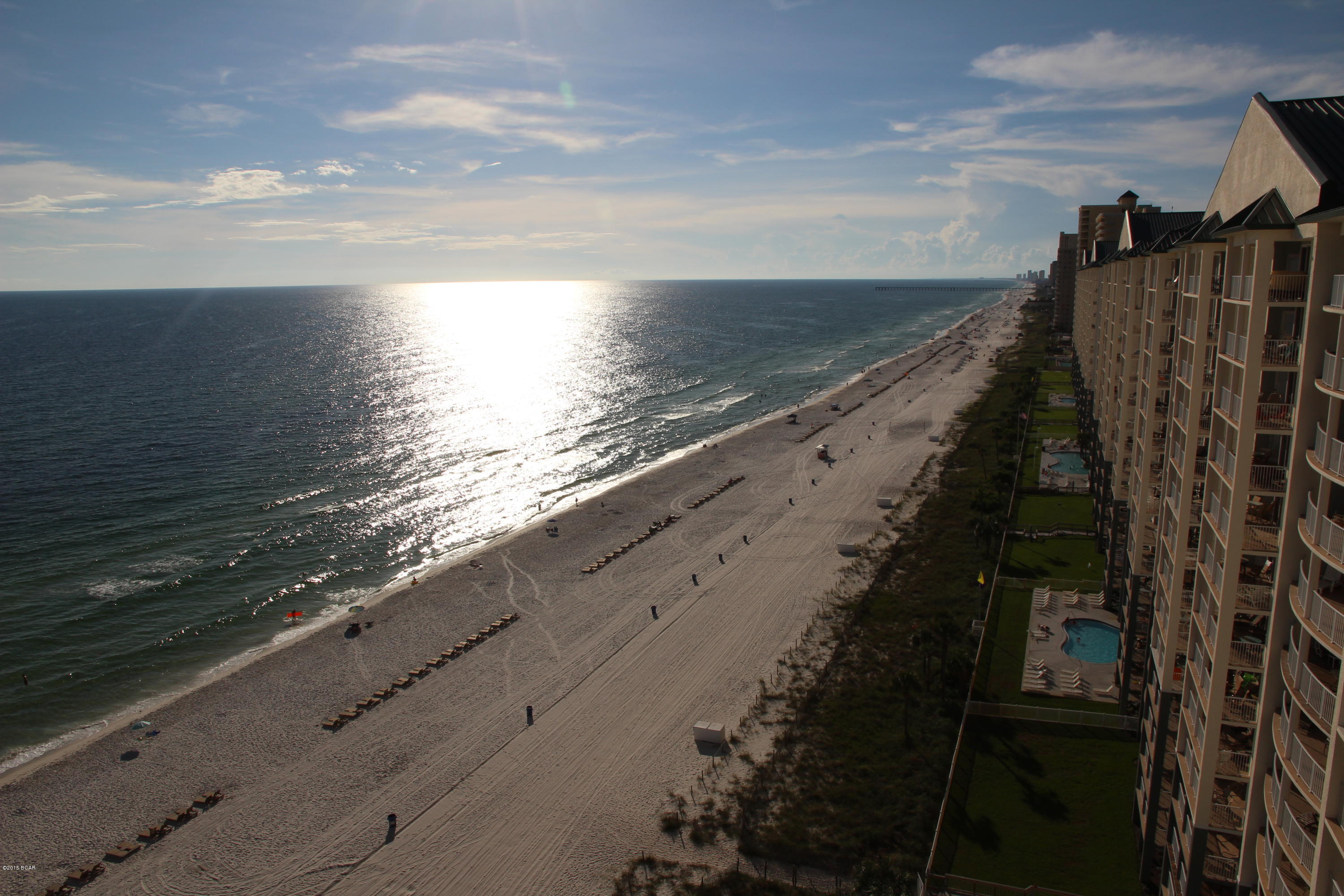 This is a beautiful condo.  This is the BEACHFRONT 3bd with 3 full bathrooms.  There are beach views from 2 of the bedrooms.  This is the west side of the building so you get SUNSET VIEWS all year long.  Shores of Panama is set closer to the water so you are not obstructed to the west by the Long Beach towers.  You have to come and see this one, make sure it gets on your list.  INCLUDES DEDICATED PARKING SPACE.