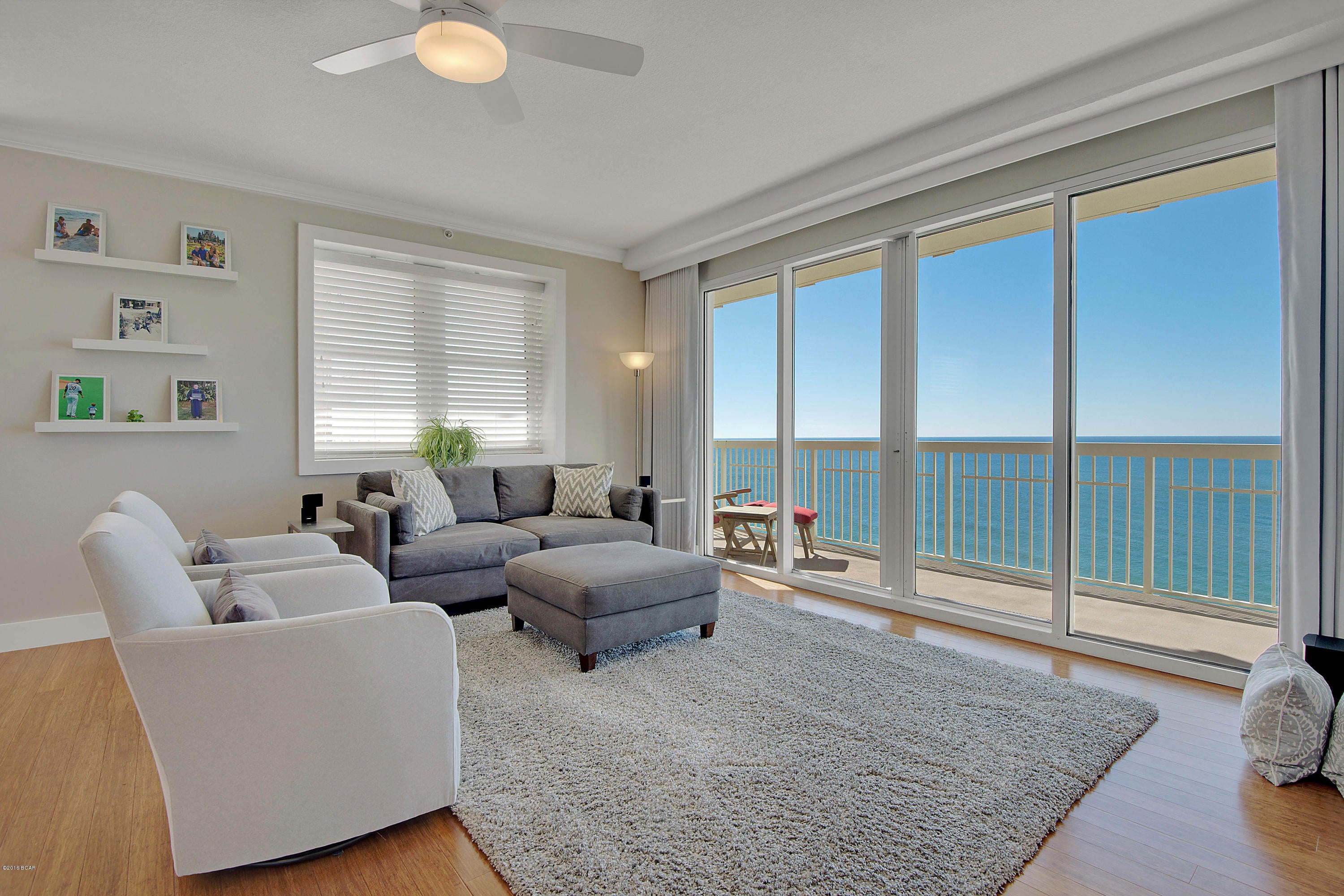 Stunning!  *Completely Remodeled* 

Gulf Front 3 Bedroom/3 Bath with Wrap Around Balcony in one of the most family friendly resorts on the beach. This non-rental unit is pristine and just completely updated to include:  New Flooring (wood & carpet); Top-end Kitchen Aid Appliances; New Custom Cabinetry with built in Sliders, Self Closing Drawers & Soft Closing Doors;  Quartz Countertops with Tile Backsplash and Accent Lighting, Built In Bar w/Quarts Top and Wine Fridge;  All new Trim to Include Crown, Base, and Window Molding; Custom Adjustable Organizers in Closets; New Light & Plumbing Fixtures;  All New Window Treatments and Furnishings; Custom Thermal Drapes;  65'' Wall Mounted LED Smart TV in Living Room & 55'' in Master Bedroom;  New Water Heater & A/C; New Whirlpool Duet Washer/Dryer
