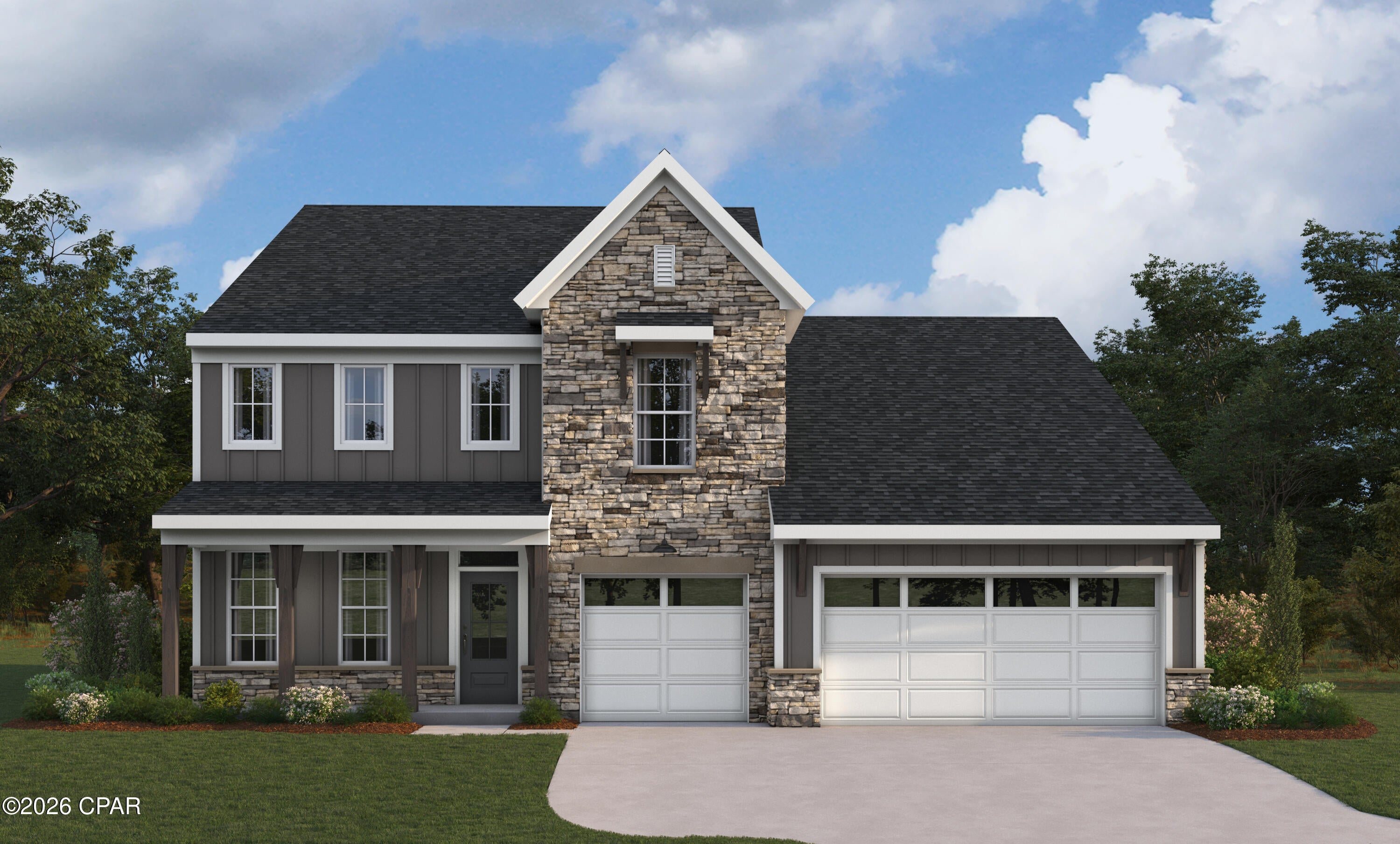 New construction by Fischer Homes in the beautiful Breakfast Point East community, featuring the stunning Winston design. This unique plan offers 4 bedrooms, 3 full baths, and 1 half bath. The expansive family room is the perfect gathering space. Spacious open kitchen with a large island and walk-in pantry connects to the morning room, that walks out to the patio. The owner's suite is on its own level and features a spacious private bath and oversized walk-in closet. Included is a versatile recreation room that can be customized into a guest suite. The spacious 3-bay garage completes this exceptional home.
