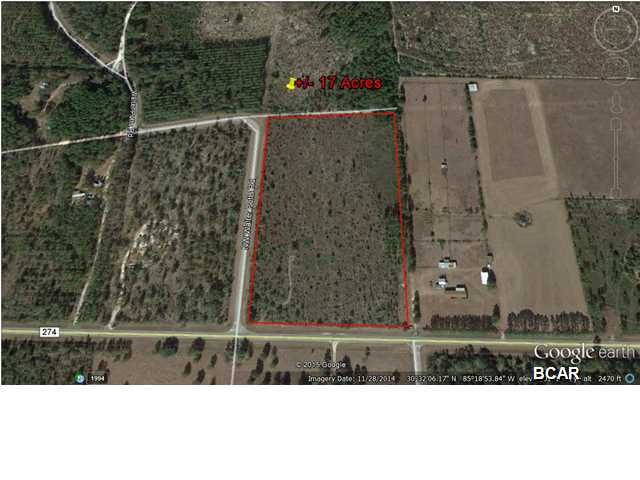 Nice 16 Acre parcel in Calhoun county with +/- 700 FF on CR 274 and +/-1,000 FF on paved Potts Road.  Estate settlement...Sellers want an Offer.