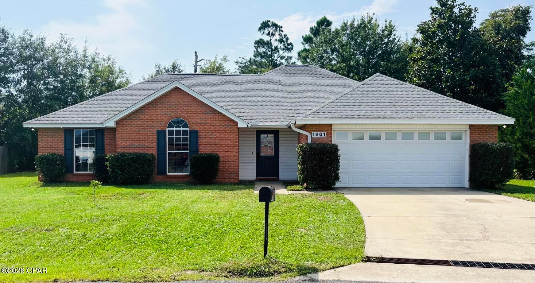 Well-kept Lynn Haven home at the end of a quiet cul-de-sac with a private backyard in the desirable Britton Woods subdivision. Close to shopping, restaurants, and top Bay County schools, including Bay Haven Charter Academy (K-8). Just ~20 minutes to the beach, Tyndall AFB, and the Navy base. All-brick construction with easy-maintenance vinyl trim and a screened-in patio. Energy efficient and well maintained, featuring a living room with trey ceiling, recessed lighting, and a cozy fireplace. Eat-in kitchen with ample counter/cabinet space and new appliances. Spacious master suite with double trey ceiling, plus a home office/sitting area. Master bath with a separate shower and tub plus a double vanity. Generous guest bedrooms with walk-in closets. Oversized 2-car garage.