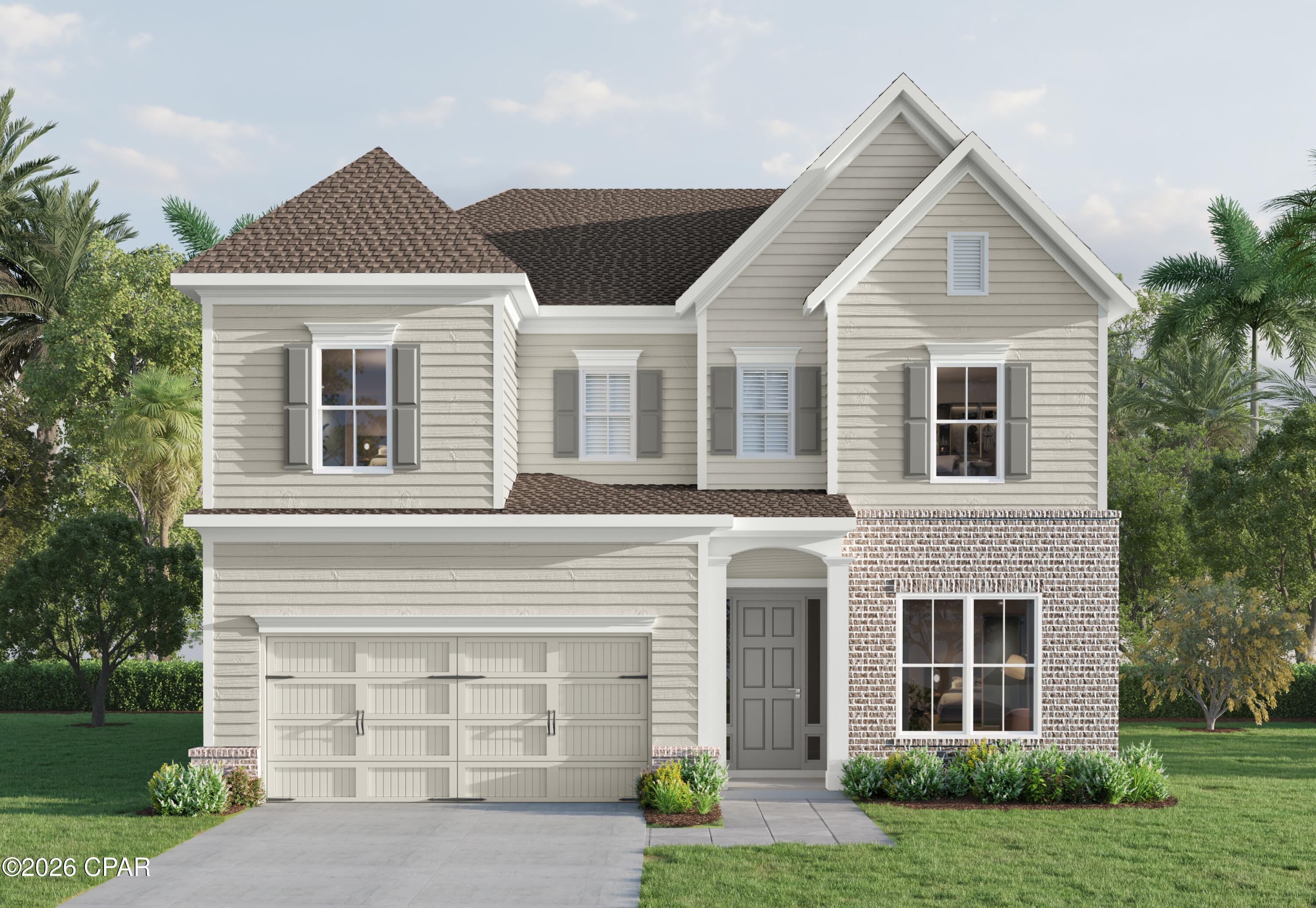 One of only eight waterfront homesites! King's Landing, an exclusive new community of 39 single-family homes nestled in the desirable King's Point area of Lynn Haven's Pretty Bayou. The stunning Abney A plan offers 3073 square feet of thoughtfully designed two-story living with 5 bedrooms, 3 baths, a study, spacious loft and a 2 car garage. The Abney layout seamlessly connects the modern kitchen, dining area and family room, perfect for entertaining and everyday living. The kitchen features contemporary finishes and an island that serves as the heart of the home. The spacious owner's suite provides a private retreat with a walk-in closet and ensuite bath complete with a double vanity, shower and separate water closet. Four additional bedrooms and 2 full baths provide comfortable accommodations for family and guests. Residents will enjoy access to the community pool and cabana, perfect for relaxing and socializing with neighbors. King's Landing combines comfortable coastal living with convenient access to the water, local shopping, dining and recreation. Experience the quality craftsmanship and attention to detail that Traton Homes has delivered for 55 years.