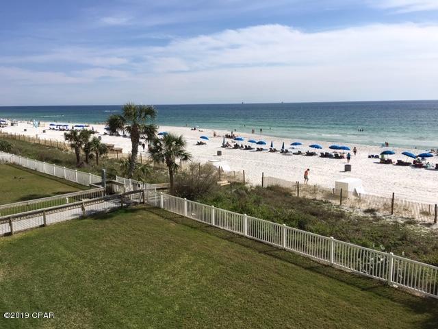 CURRENTLY UNDER CONTRACT, SELLER ACCEPTING BACKUP OFFERS.  Enjoy the best view in Panama City Beach from this 3rd floor condo with floor-to-ceiling windows in the living area and bedroom, the ideal location for watching dolphins and beach activities while relaxing inside or on the balcony. Tower 4 is also the most popular building in Long Beach Resort!  This fully furnished condo is move-in or rental ready! Everything is so close that you can walk to shopping, restaurants, and tourist attractions like Ripley's and Wonder Works. Enjoy the lagoon-style pool overlooking the Gulf, a pool-side restaurant/bar, 2 additional heated pools, fitness center, and a private sugar-white sand beach!  HVAC and most appliances new since 2014. Fees include cable, internet, water, sewer, trash and security.
