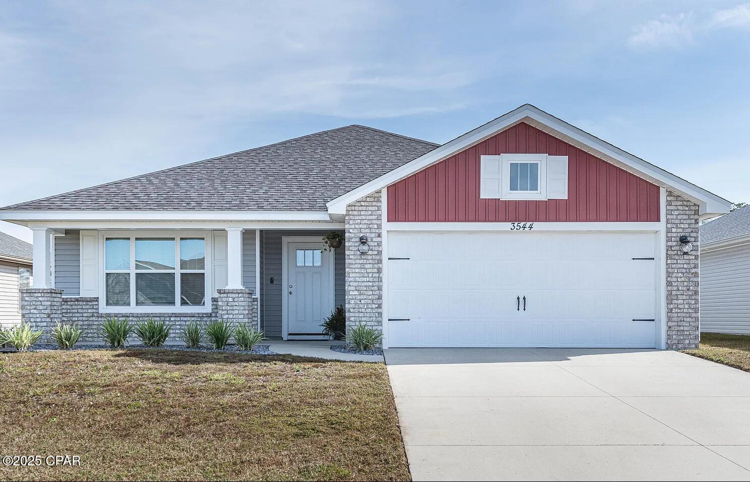 Welcome to Brentwood Subdivision! This charming home is situated on a peaceful cul-de-sac. It offers a spacious 4-bedroom layout with an inviting floor plan ideal for both comfort and entertaining. The kitchen is a standout, featuring elegant granite countertops, stainless steel appliances, a generous pantry area, and a cozy breakfast nook that opens to a covered patio. The open-concept living area seamlessly flows into a formal dining space with stylish tile accents. The thoughtfully designed split-bedroom layout provides privacy, with the primary bedroom showcasing tray ceilings, dual closets, and an ensuite bathroom with a double vanity and skylight. Privacy fenced backyard & covered patio, where you can enjoy peaceful outdoor living.  This home is convenient to shopping, restaurants, schools, Tyndall AFB, beaches and much more!  Pets are subject to approval. Call to schedule a tour today!