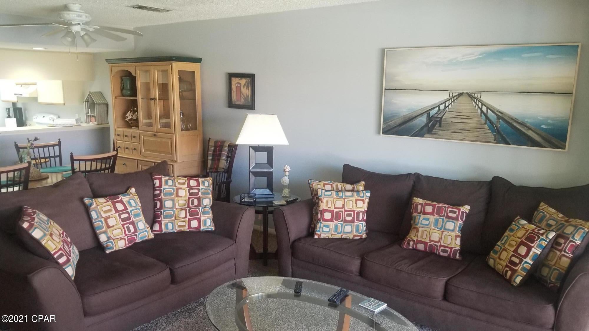 BACK ON MARKET. SECOND CHANCE OPPORTUNITY. 

2 bedroom 2 bathroom Golf villa over looking the pool with a lake view. The Master bdrm has a slider that leads to the balcony.  Large Master bedroom features king size bed, shiplap covered wall, Custom high-end black out draperies, Farmhouse tables and lamps. Master bath has a large garden tub and Walk-in closet. Second bedroom has 2 queen platform beds.  Living room with sleeper sofa and love seat, and slider that leads to balcony. Kitchen comes with washer and dryer less than 5 years old.  

Edgewater is a beachfront golf resort with a host of activities to entertain everyone. 11 Pools, including a beachfront lagoon style pool. 4 Jacuzzi's, 9 Holes Par 3 Golf Course, (free golf to owners) 6 Tennis Courts w/ Pro Shop, Shuffleboard,
Parasailing, Jet Skiing, Fitness Center Including Beach Yoga, Spa, Game Room, Gift Shop, Cross Walk and Shuttles to the Beach, Ocean's Bar and Grill with Live Music Seasonally, Large Tiki Bar, Starbucks, Bimini Sandbar & Restaurants, Edgie's Corner Market. All This Located Only Minutes Away from Pier Park Mall, Dining & Entertainment, The New International Airport!
Please verify all information that is important to you.