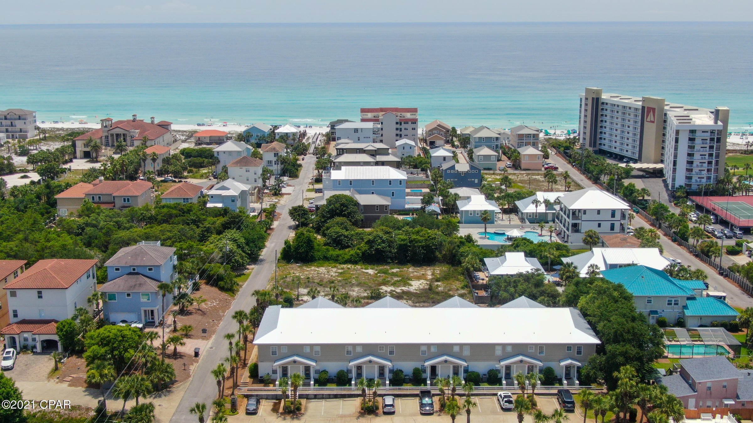 'CURRENTLY UNDER CONTRACT, SELLER ACCEPTING BACKUP OFFERS' Enjoy the peacefulness of this Beautifully Furnished 3-Bedroomm 3-Bathroom townhouse So Close to the White sands of the Gulf that can get a Glimpse of the Gulf from the top floor Balcony. This fascinating 2-Story Townhome features an inviting coastal themed interior, Full Kitchen with Breakfast Bar and plenty of Counter & Cabinet space, Hardwood Flooring, Granite Counter tops, 1st Floor Master Bedroom with Patio Access, Raised & Vaulted Ceilings, Open Floor Plan, Lower-Level Patio, Washer & Dryer, Dedicated Beach Access, Community Pool and 2 Assigned Parking Spaces. The building along with all doors and rails were Painted in 2020 and a new roof installed in 2021. Ideal for a Gulf Getaway, 2nd Home or Vacation Rental, this top-notch Miramar Beach townhome offers everything you could want in a Beach home. Close to shopping, Dining and Entertainment and of course the beach. Call your agent today to schedule a private showing. All ages measurements and room sizes are approximate. Please verify if important.