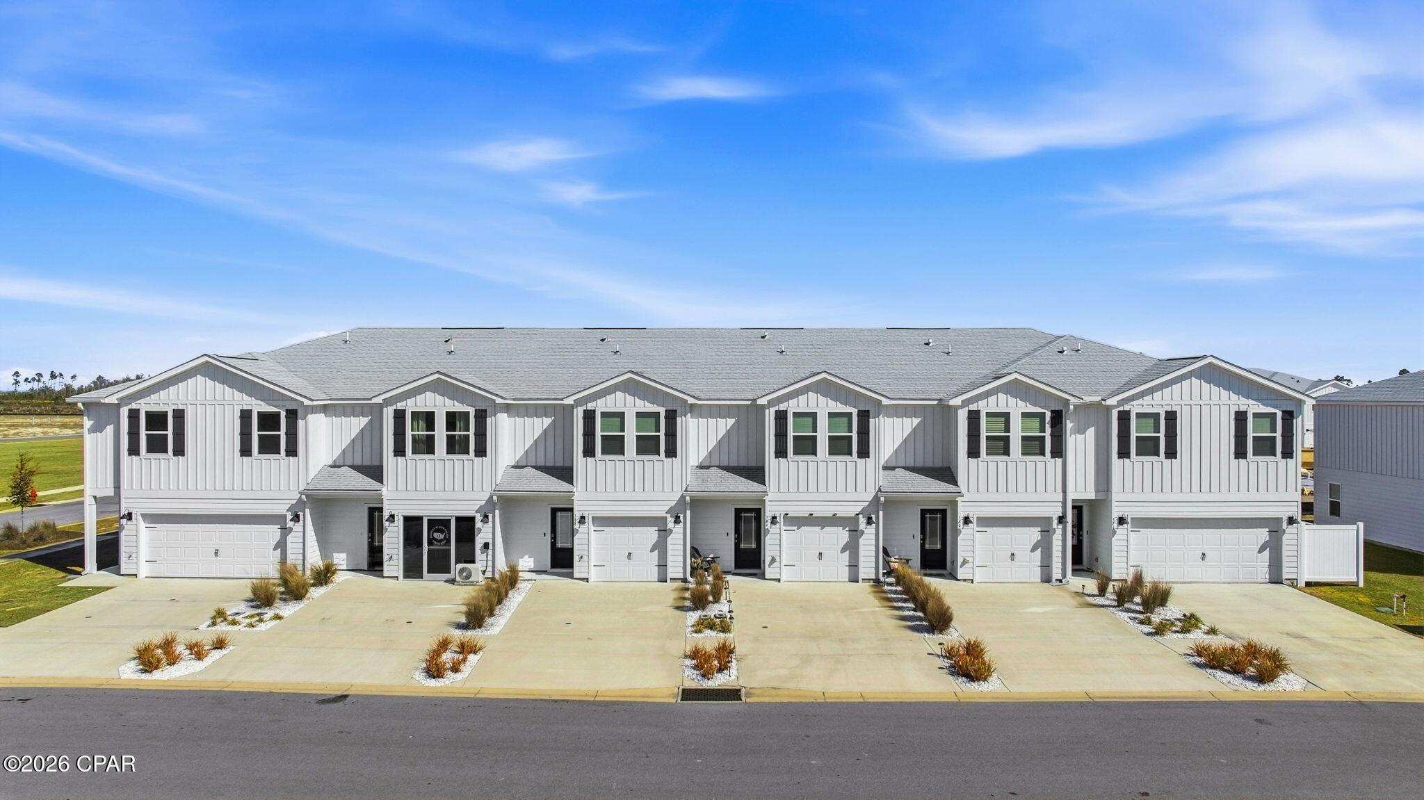 Welcome to the Salt Creek Townhomes located in the highly visited Mexico Beach, Florida. Salt Creek is located right on the edge of Bay County, you will find beautiful beaches of the Gulf of Mexico within walking distance, and local restaurants and shopping close by. These homes offer easy access to Tyndall Air Force Base (just a 15-minute drive), Panama City Beach (30 minutes away), and downtown Port St. Joe (only 20 minutes away).

At Salt Creek, we have the Sabal Townhome which features 2 floor plans, an interior and exterior unit. These thoughtfully designed townhomes offer either 4 bedrooms and 2.5 bathrooms or 3 bedrooms and 2.5 bathrooms. The single townhome has a 1-car garage, and the exterior unit has a 2-car garage.

On the outside of these units, you will see quality Color-Plus Hardie Board exteriors, complemented by prairie-style doors and 30-year dimensional shingles. Convenience meets security with steel garage doors equipped with openers, weatherproof outlets, hose bibs, and Kwikset deadbolts on all exterior doors.

As you enter inside, you will feel right at home with beautiful EVP flooring at your feet, leading you to the open living room and kitchen or the spacious upstairs. In the kitchen and bathroom, you will find gorgeous quartz countertops, white cabinets with brushed nickel hardware, and stainless-steel appliances in the kitchen. Stay cool at the beach with energy-efficient cooling and heating systems, Low-E insulated windows with screens, and water-saving elongated commodes.

For added security, every home comes equipped with a Safe Haven Surveillance system, Skybell doorbell, Honeywell thermostat, and DEAKO Smart Switches. Rest assured with a one-year builder's warranty from DR Horton and a ten-year structural warranty through RWC. Our Salt Creek community features underground utilities making it less susceptible to damage from severe weather leading to fewer outages and more reliable service.

Escape the hustle and bustle with a peaceful community atmosphere free from heavy traffic and short-term rentals. Welcome to Salt Creek - where coastal living meets modern comfort.