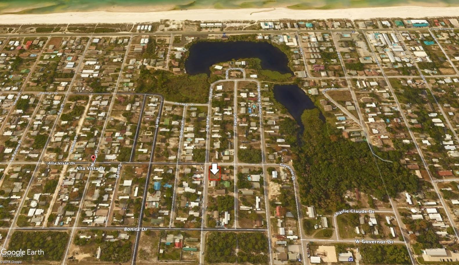 This corner lot is a double lot with 100' of frontage along Lahan Blvd and 65' along Alta Vista.  SEWER is available at these lots.  Located south of Hwy 98 and only a couple blocks to the gulf this lot is perfect to build a primary residence or second/rental home.  Lot could possibly be split into two or a duplex built.  Plenty of room for two structures and a pool, etc.  All dimensions and information to be verified by buyer.